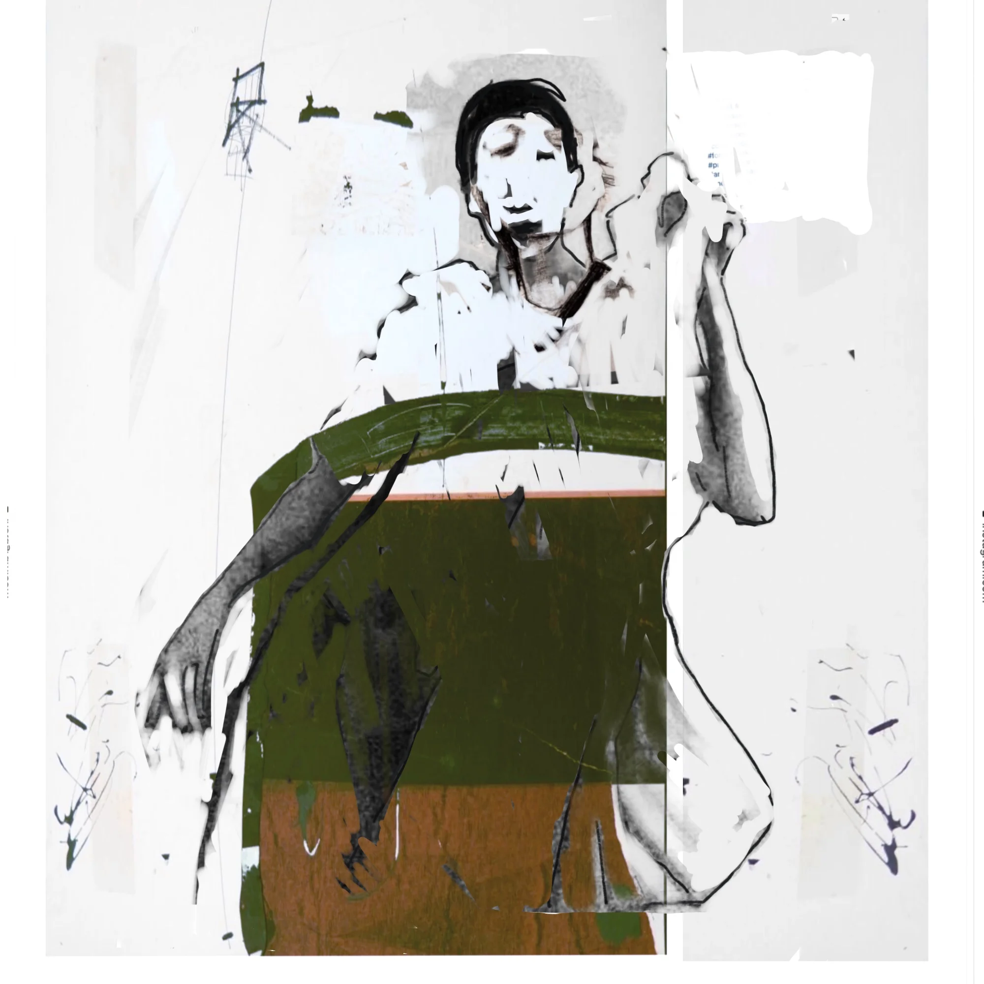 "Alma being Static"      mixed media on paper - 3 editions