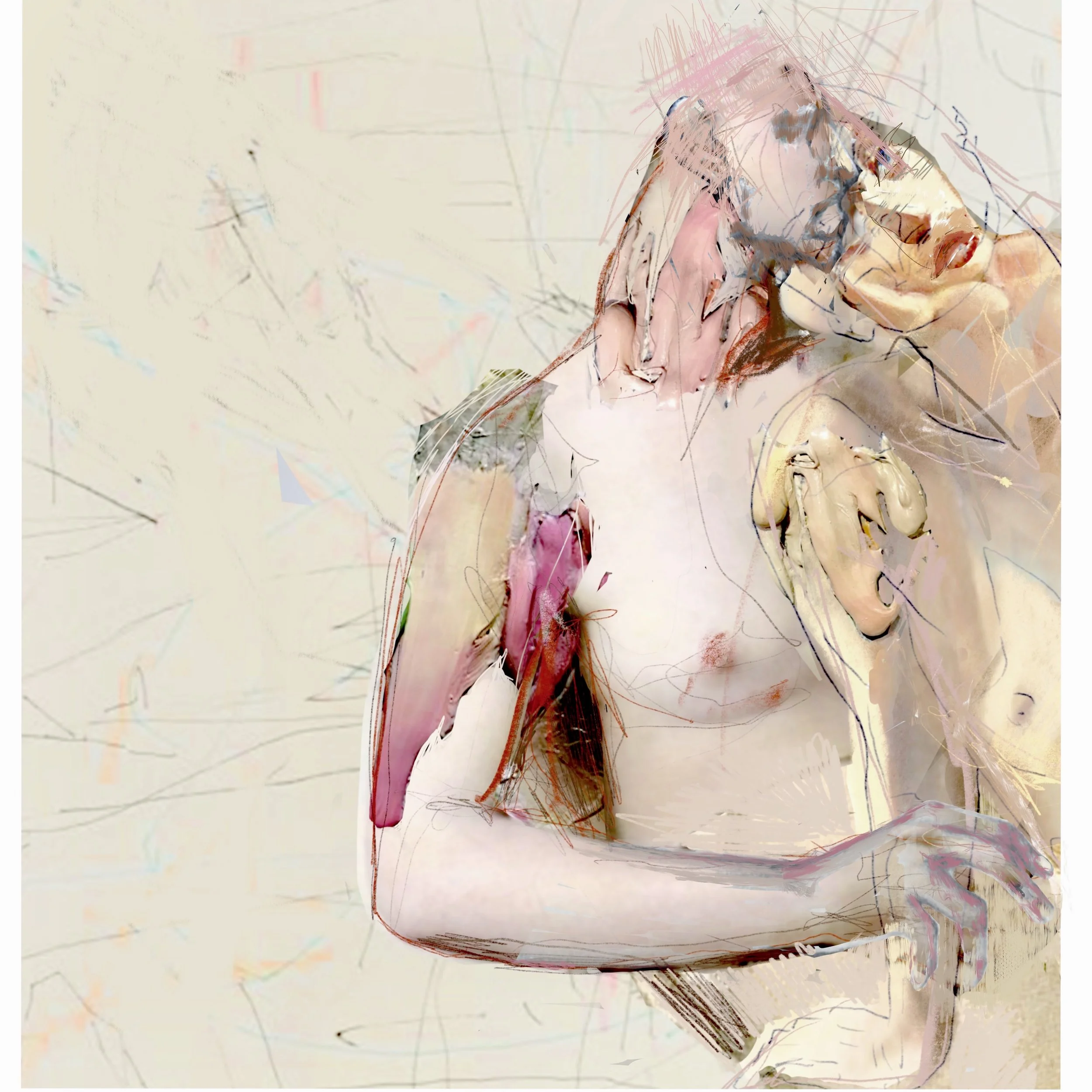 Intestine Sketch   -    Mixed Media Sketch on paper    - 3 editions