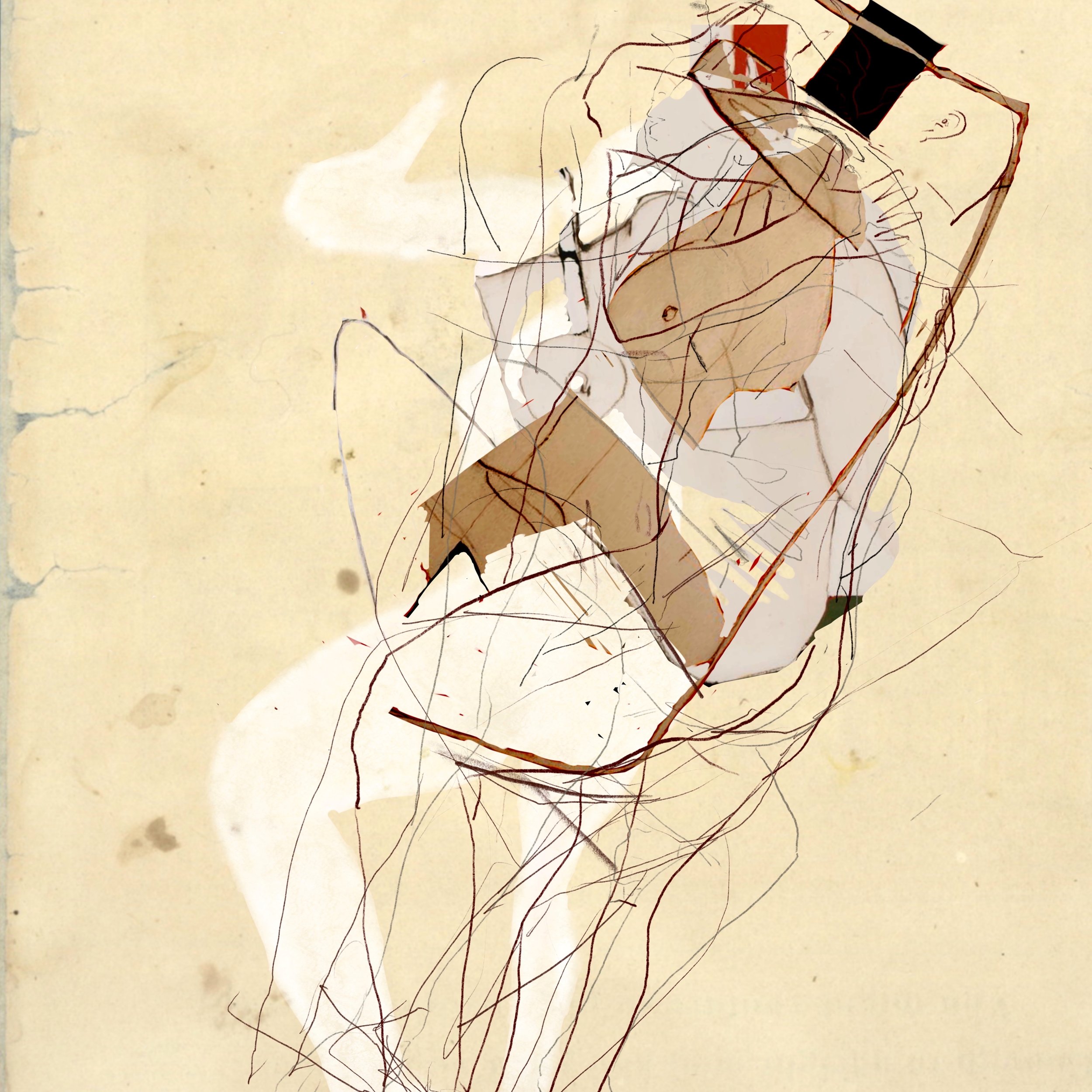 "People Lines"  mixed media on paper - 4 editions (only available via Khaak Kunsthall)