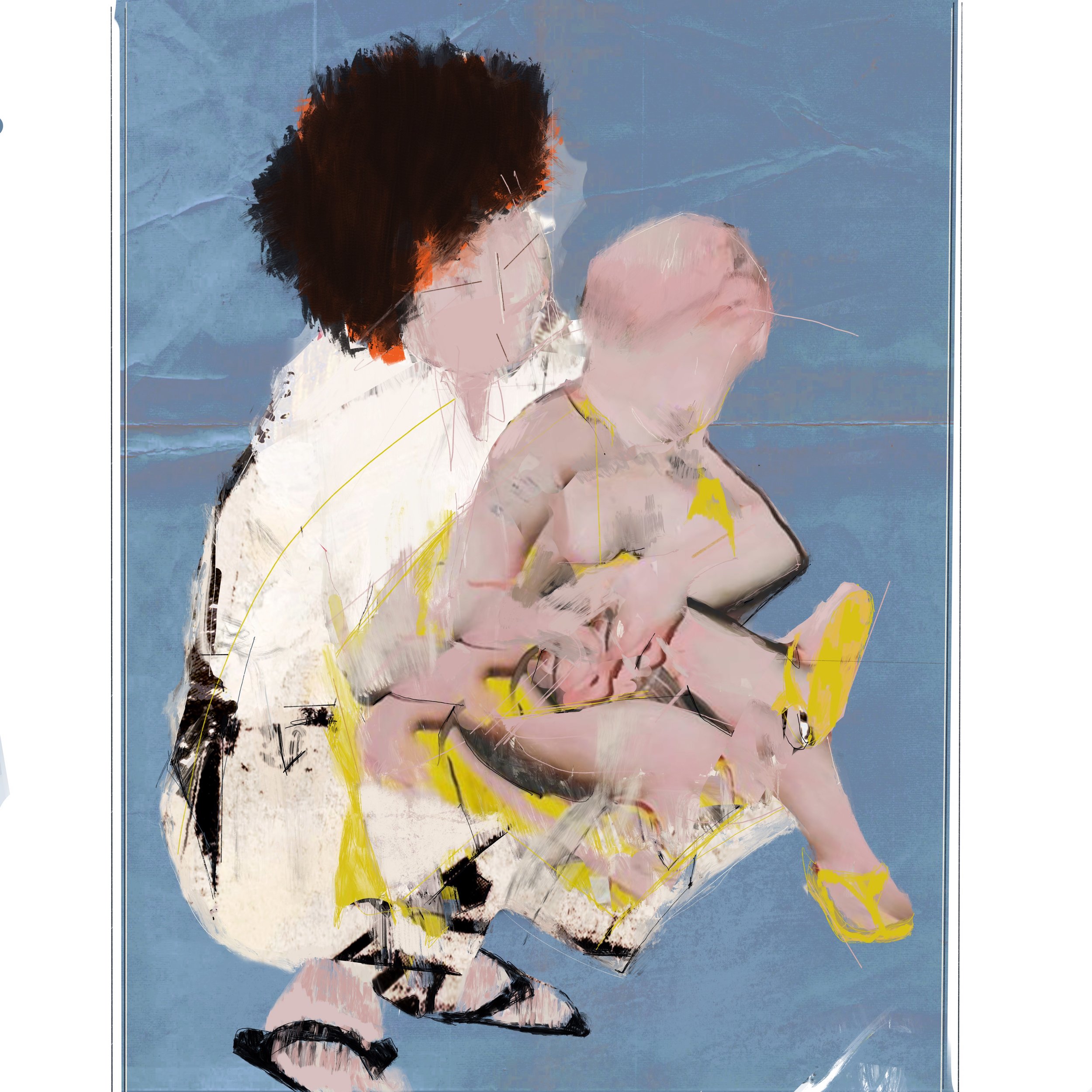 "The Mother"      mixed media on paper - 12 editions - 40 x 60 cm 