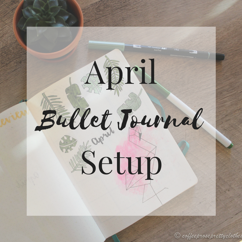 April Bullet Journal with Tropical leaf theme