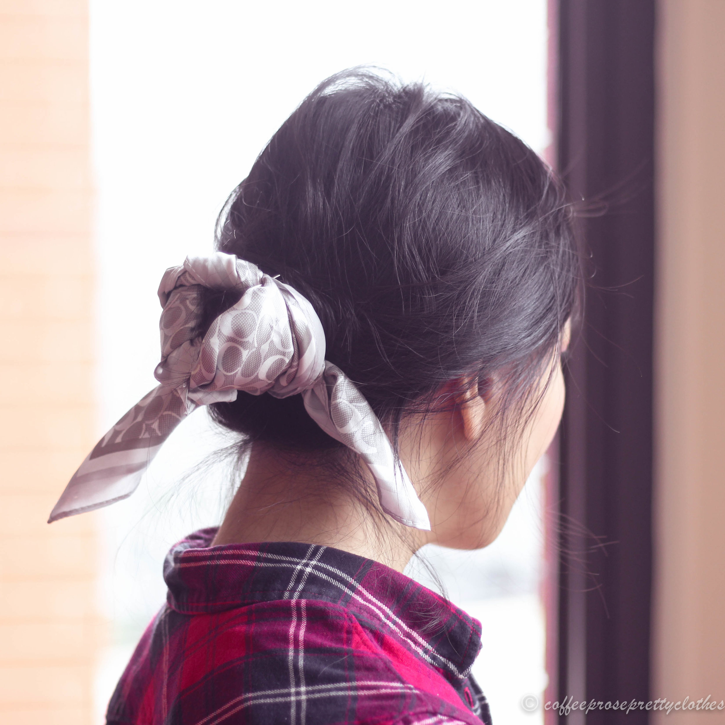 Quick And Easy Hair Bun And Scarf Tutorial Coffee Prose And