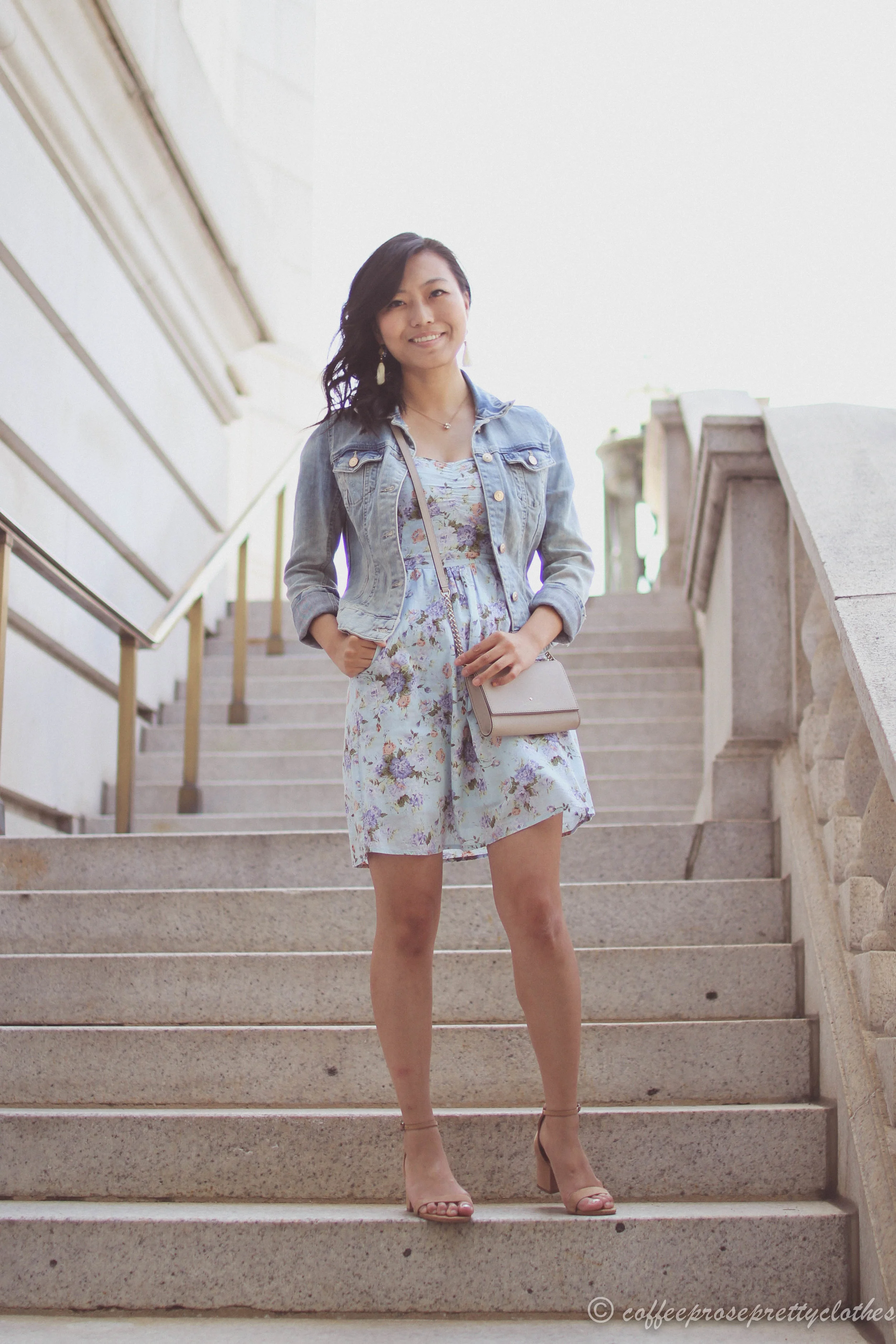 Floral Dress and Denim Jacket