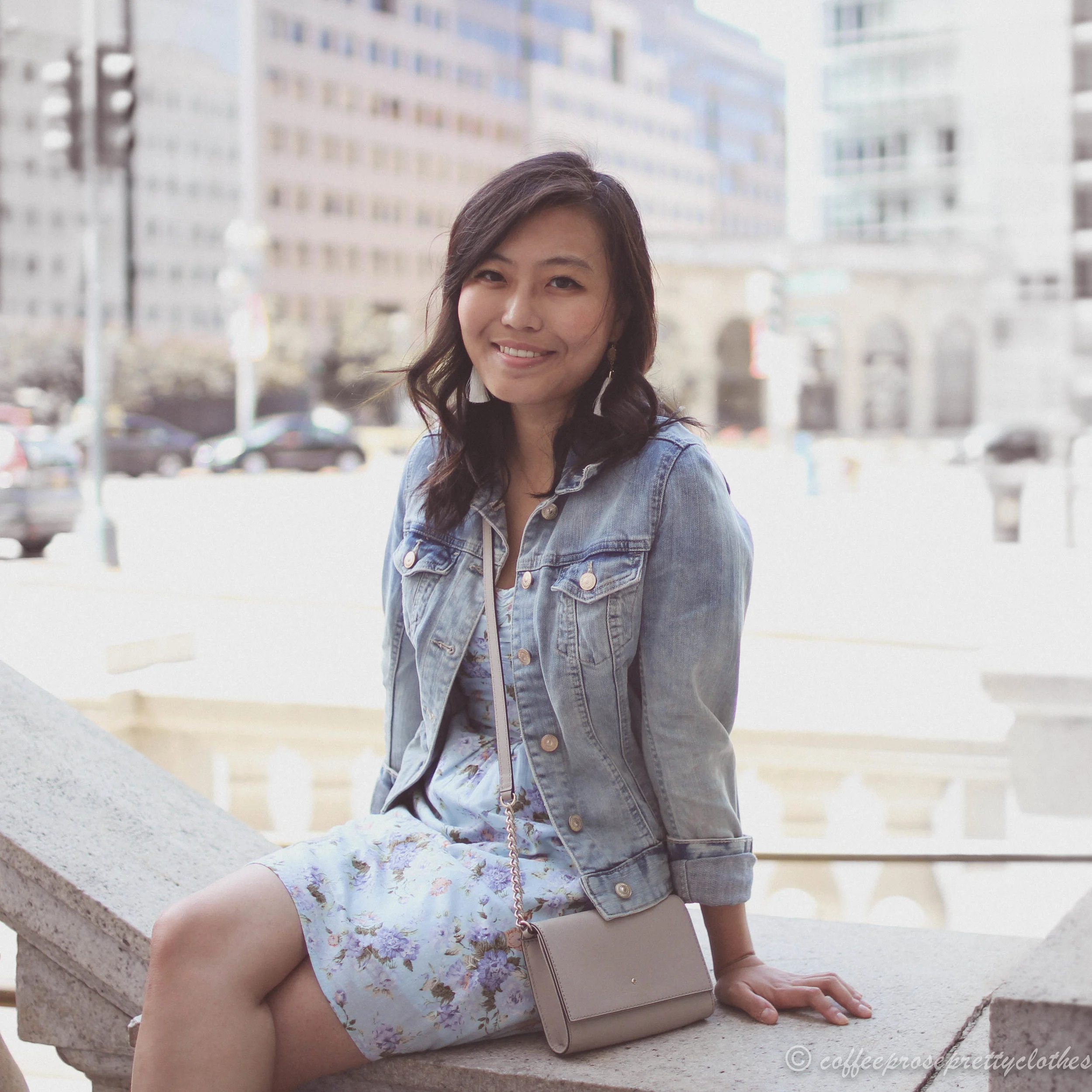 Floral Dress and Denim Jacket