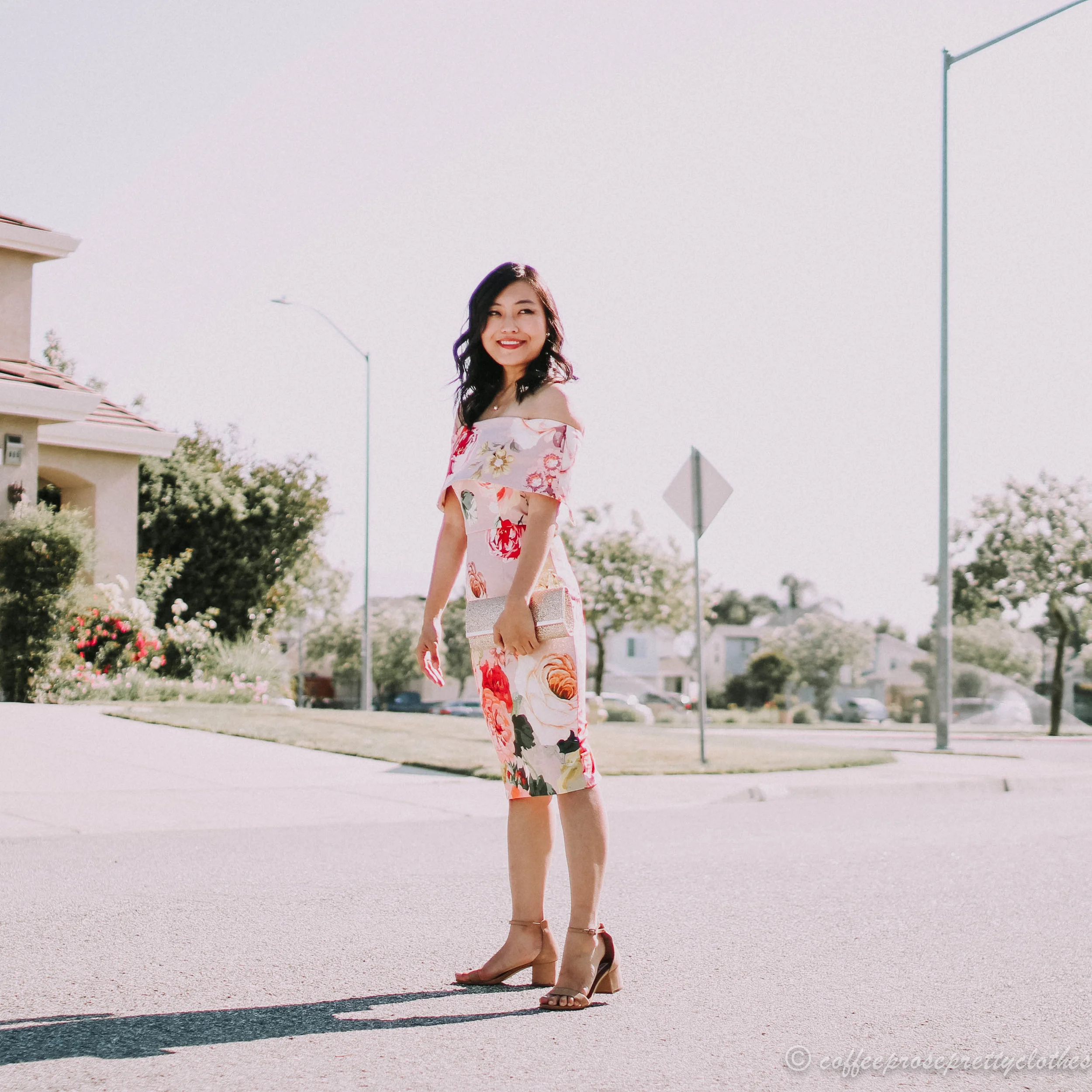 block heels with dress