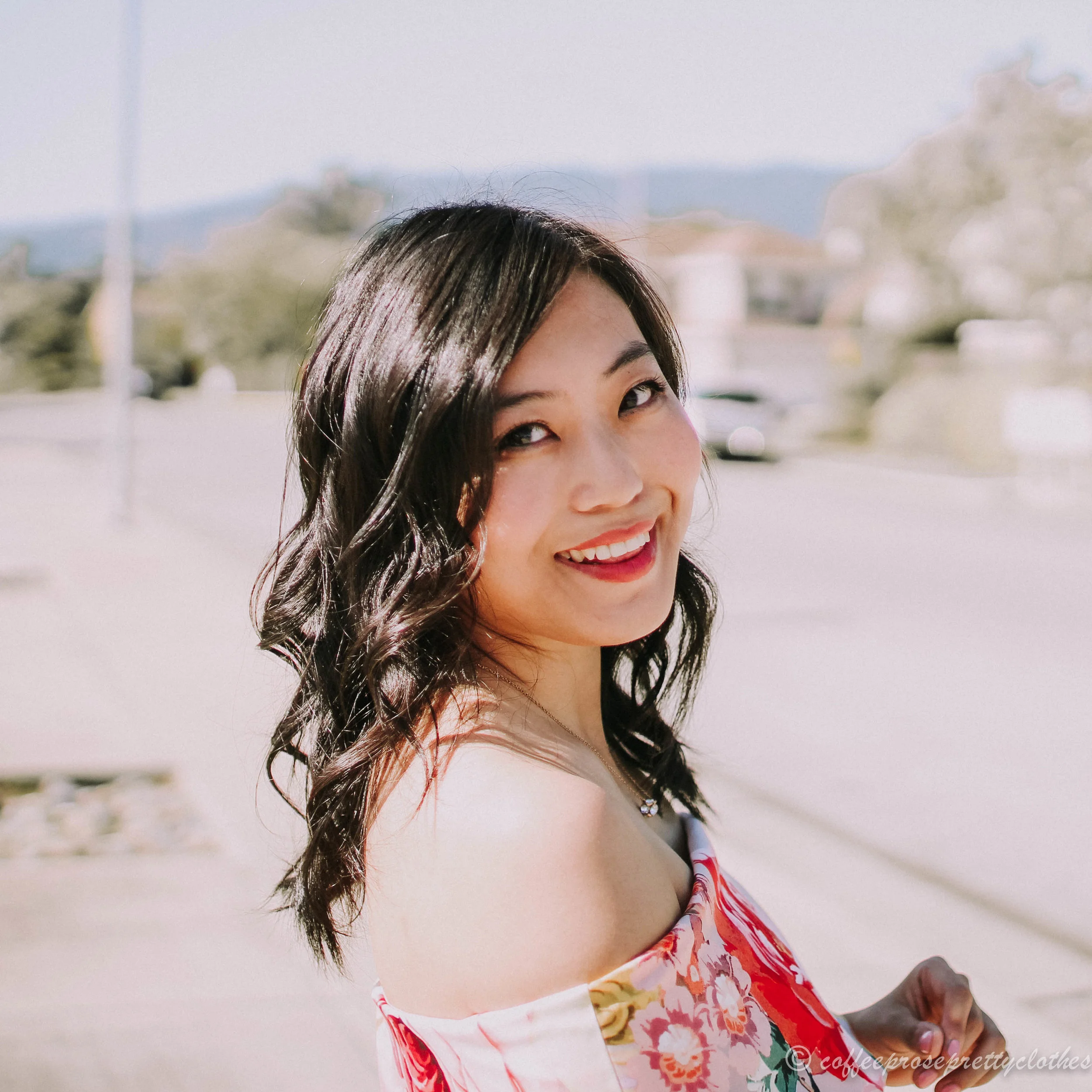Floral Dress and Block Heels
