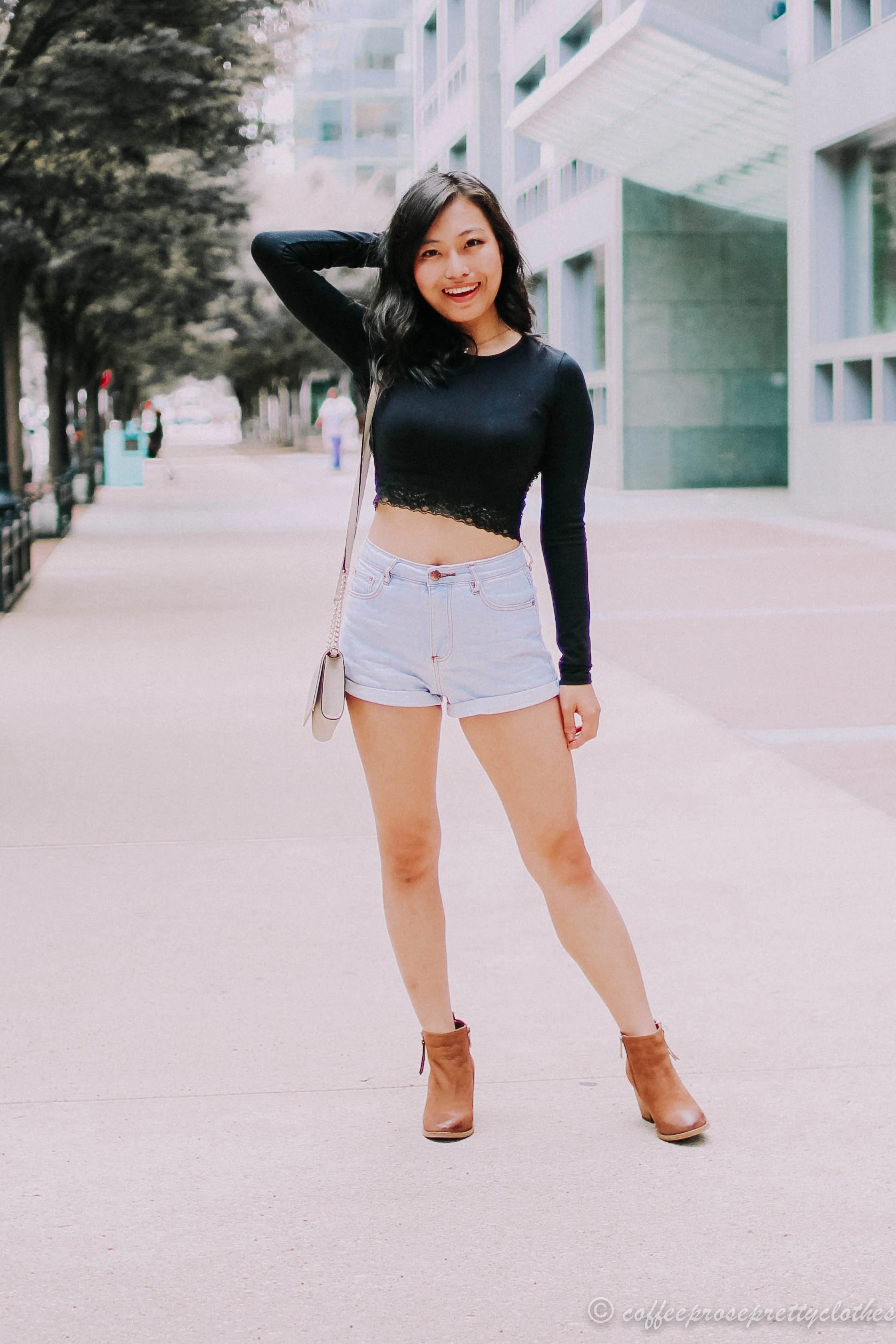 Lace Crop and High Waisted Jeans