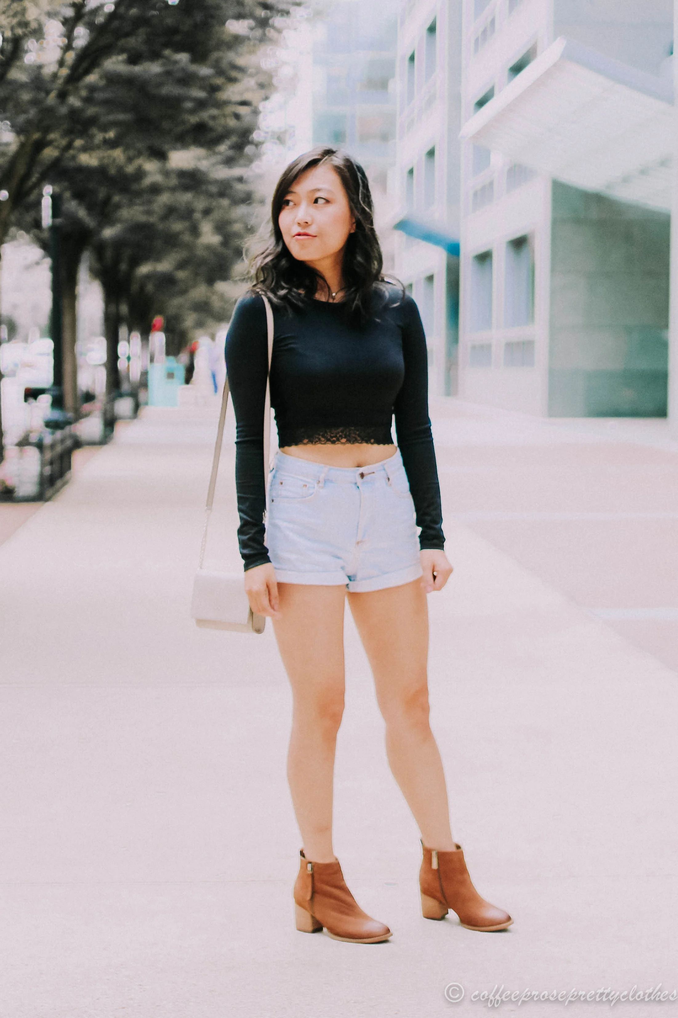 Lace Crop and High Waisted Jeans