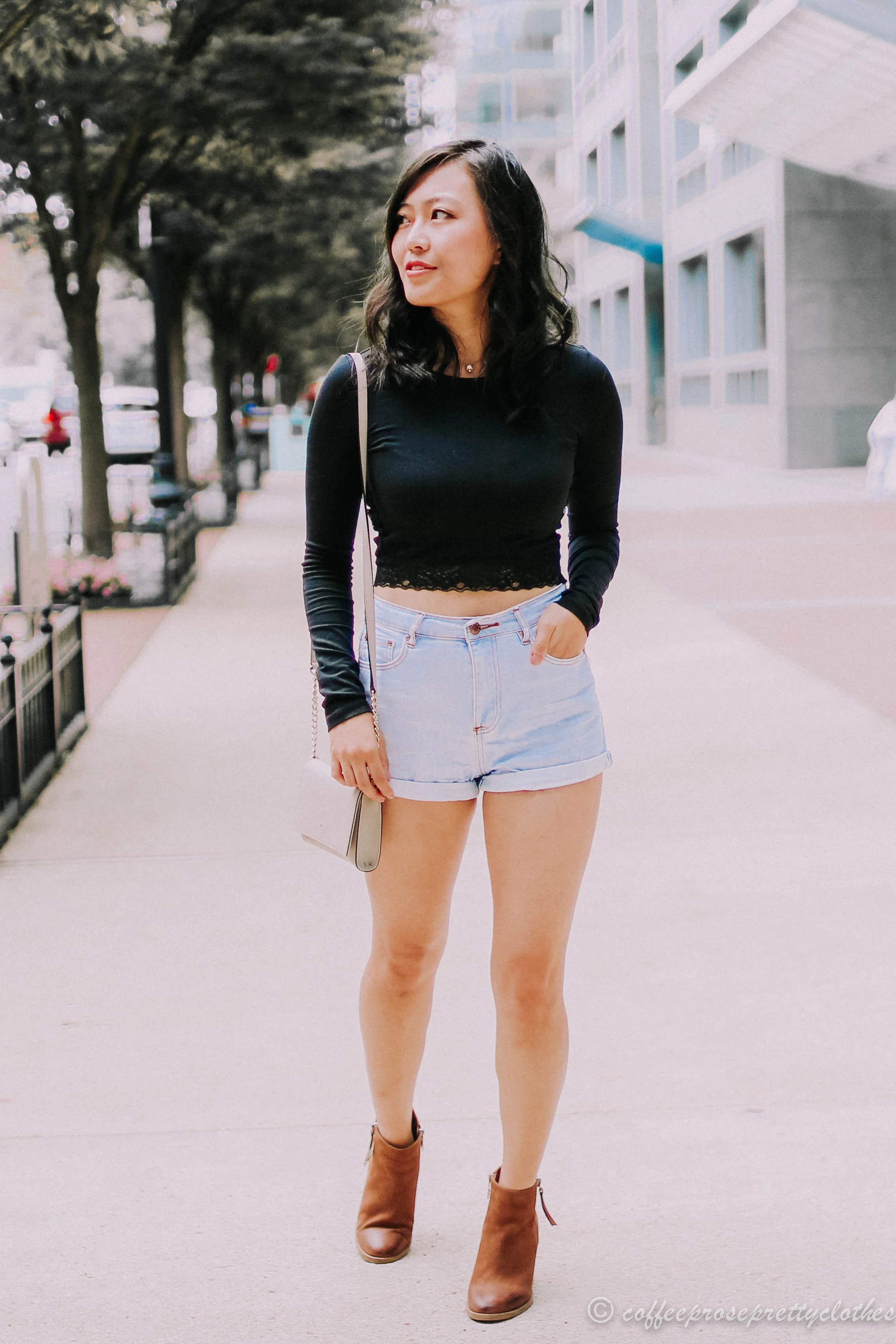 Lace Crop and High Waisted Jeans