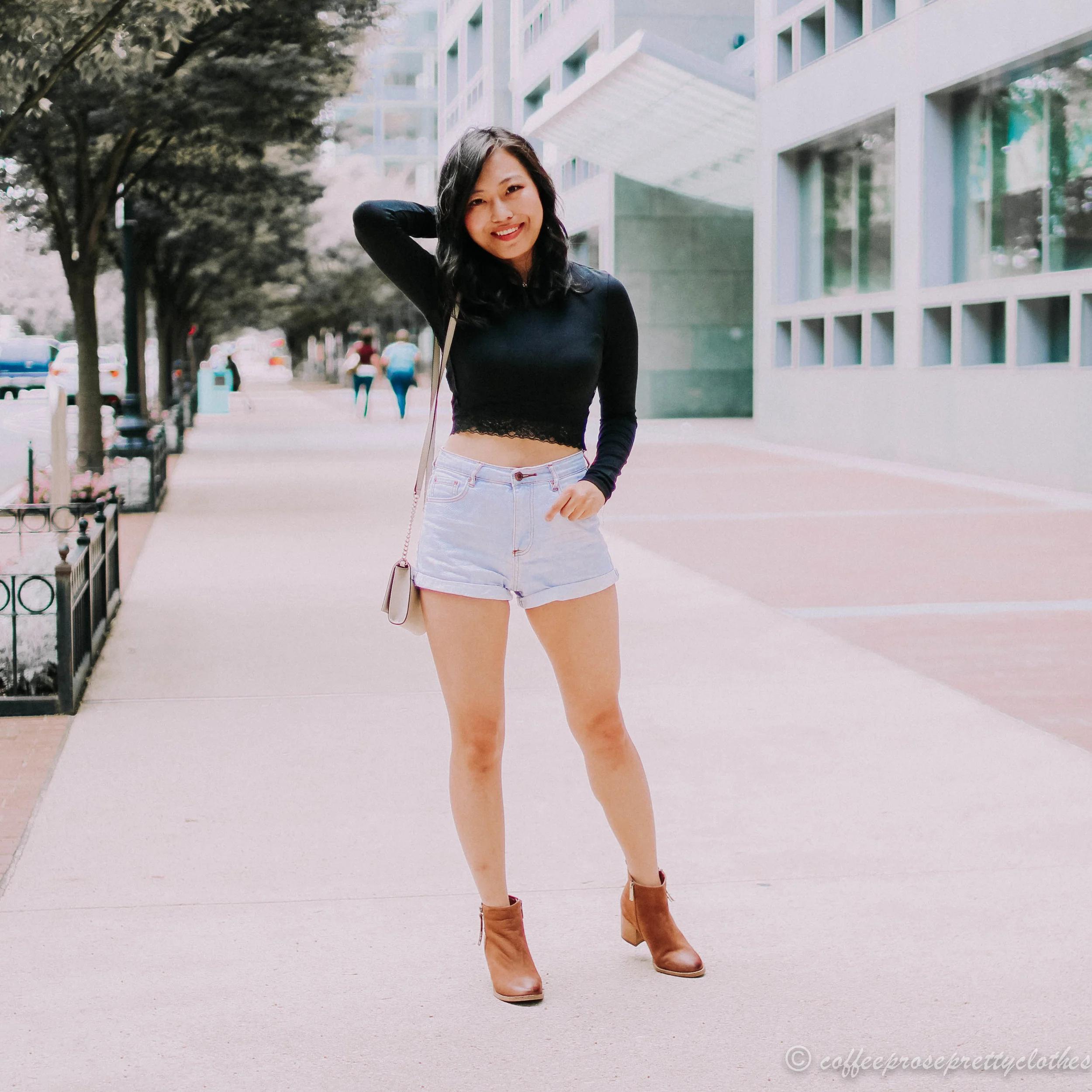 Lace Crop and High Waisted Jeans