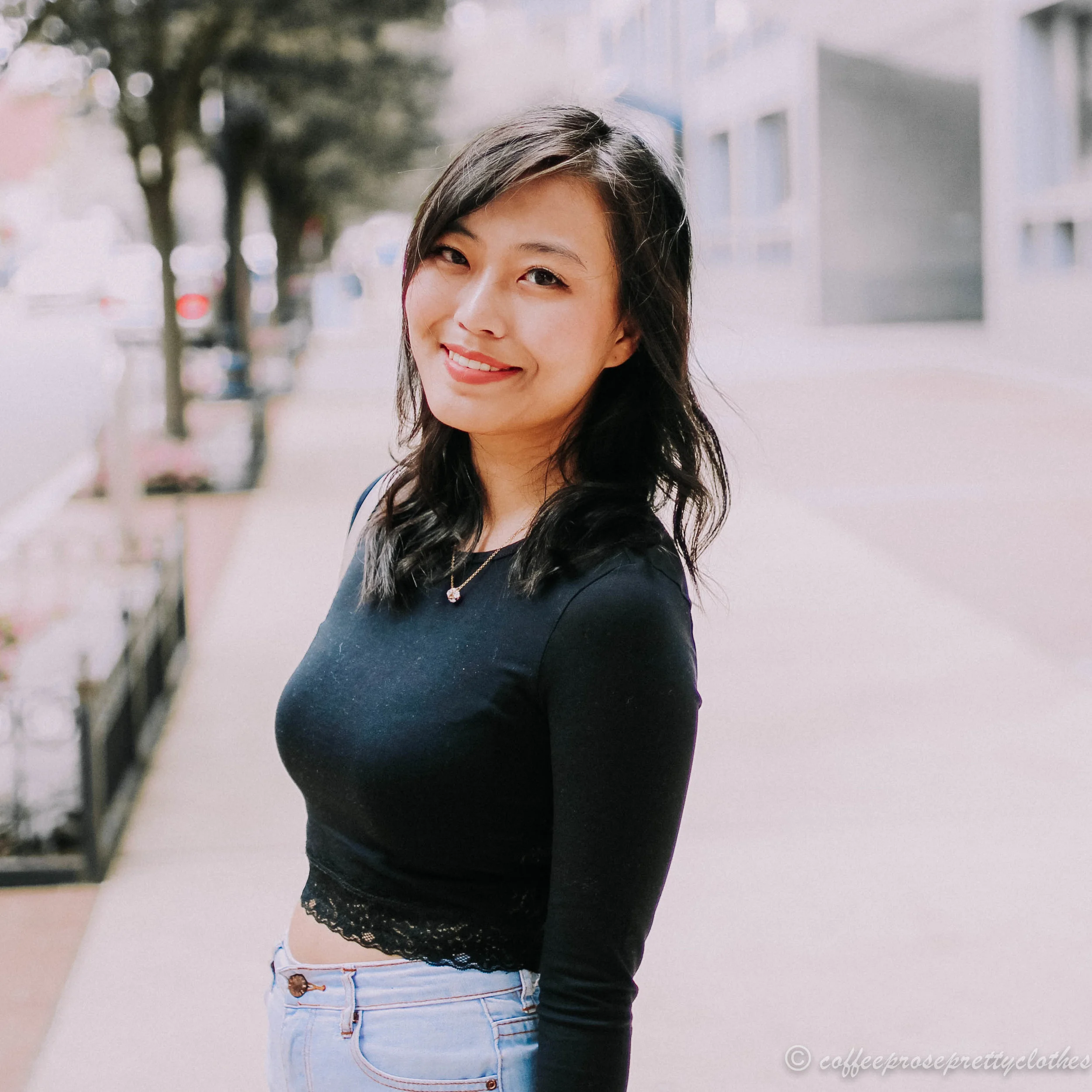 Lace Crop and High Waisted Jeans