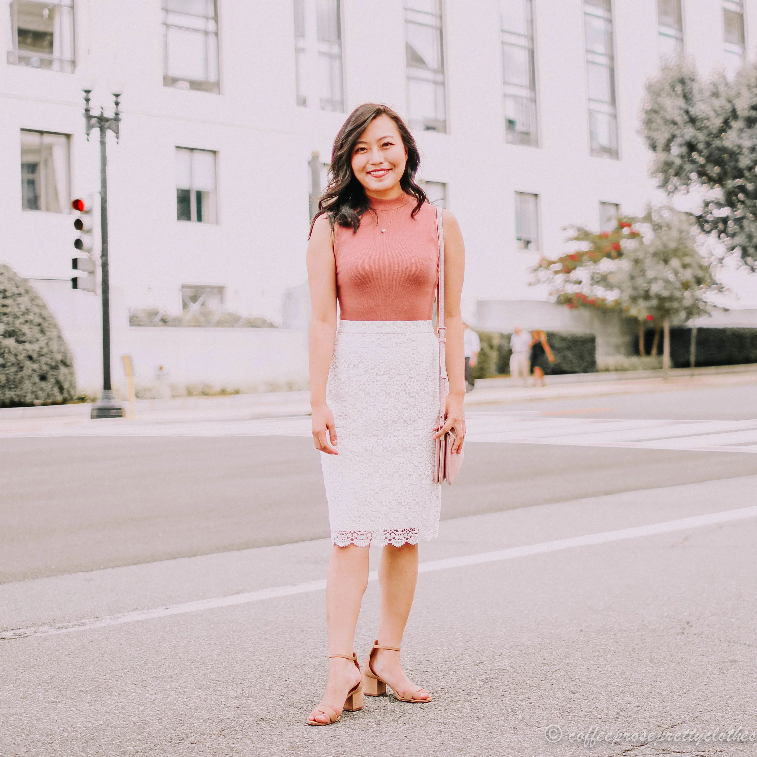 Lace Skirt and Rose Bodysuit