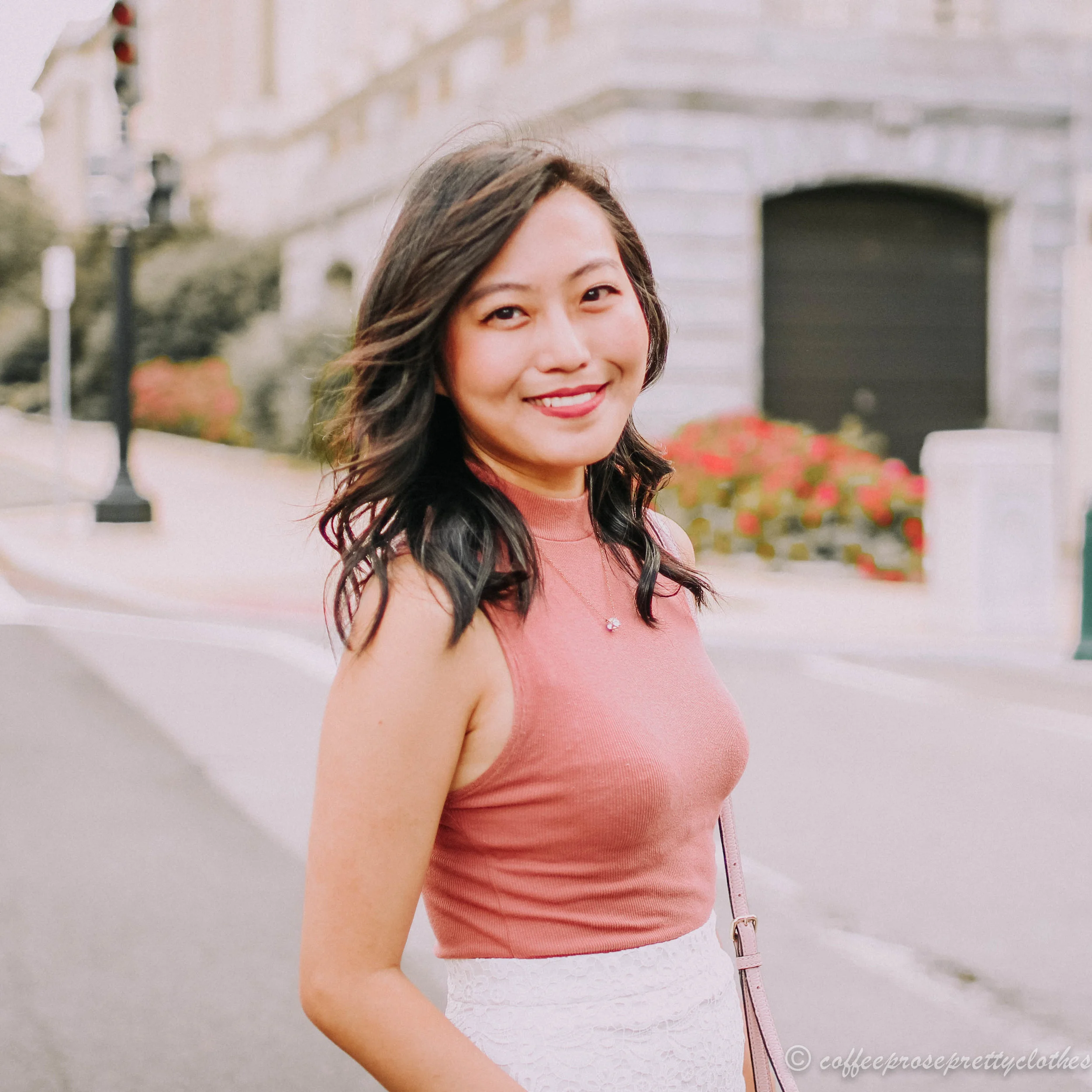 Lace Skirt and Rose Bodysuit