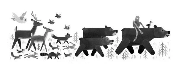 Illustration from the print edition of “The Wild Robot“