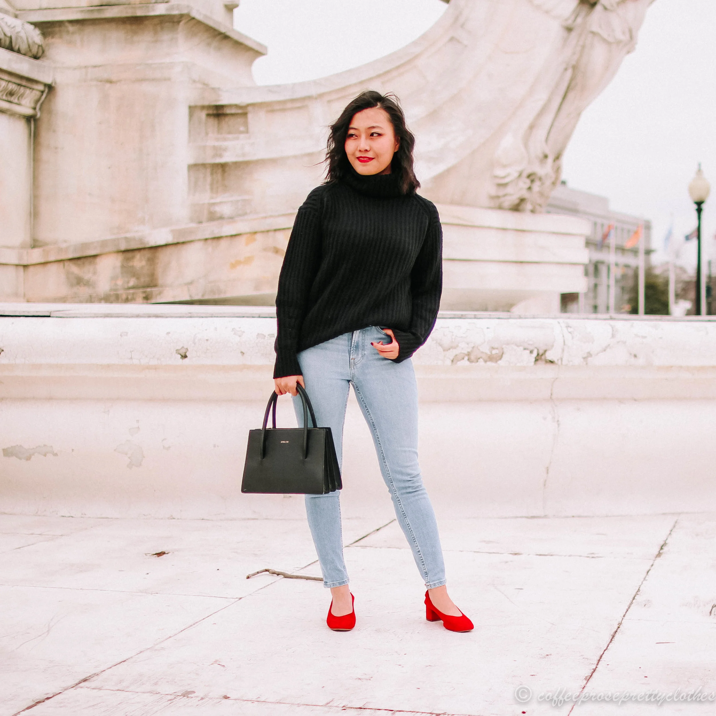 red turtleneck outfits