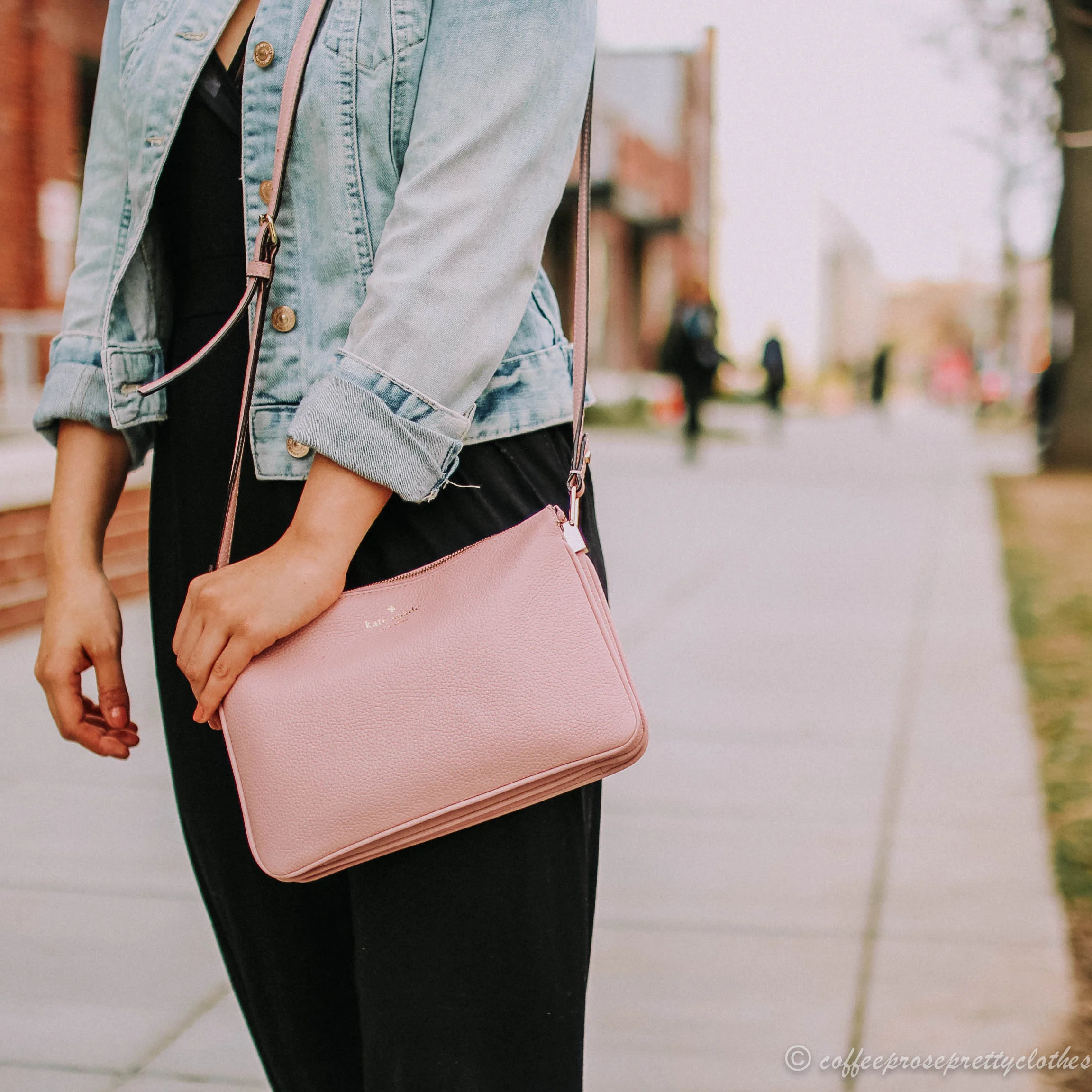 Black Jumpsuit and Denim Jacket