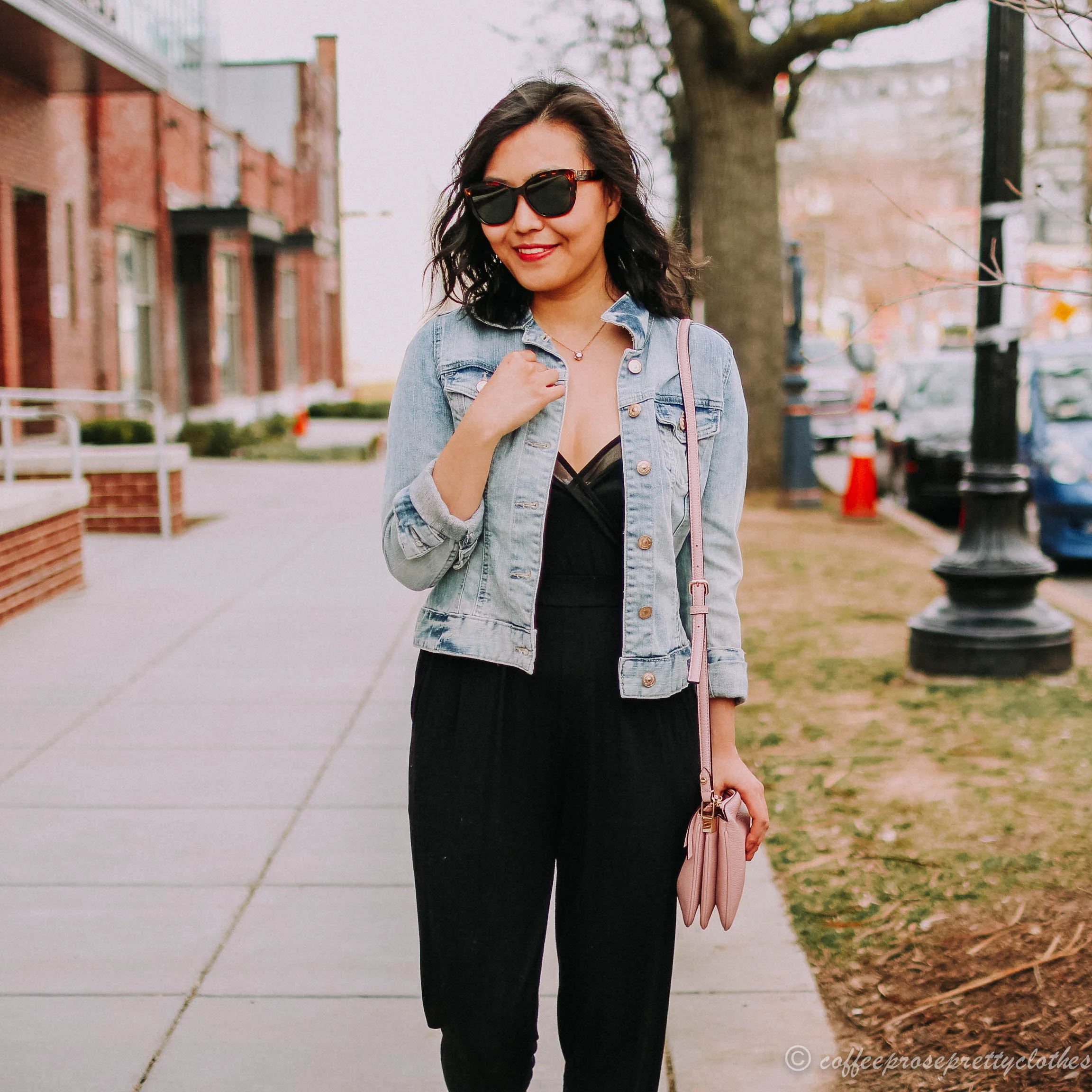 jumpsuit outfit with jacket
