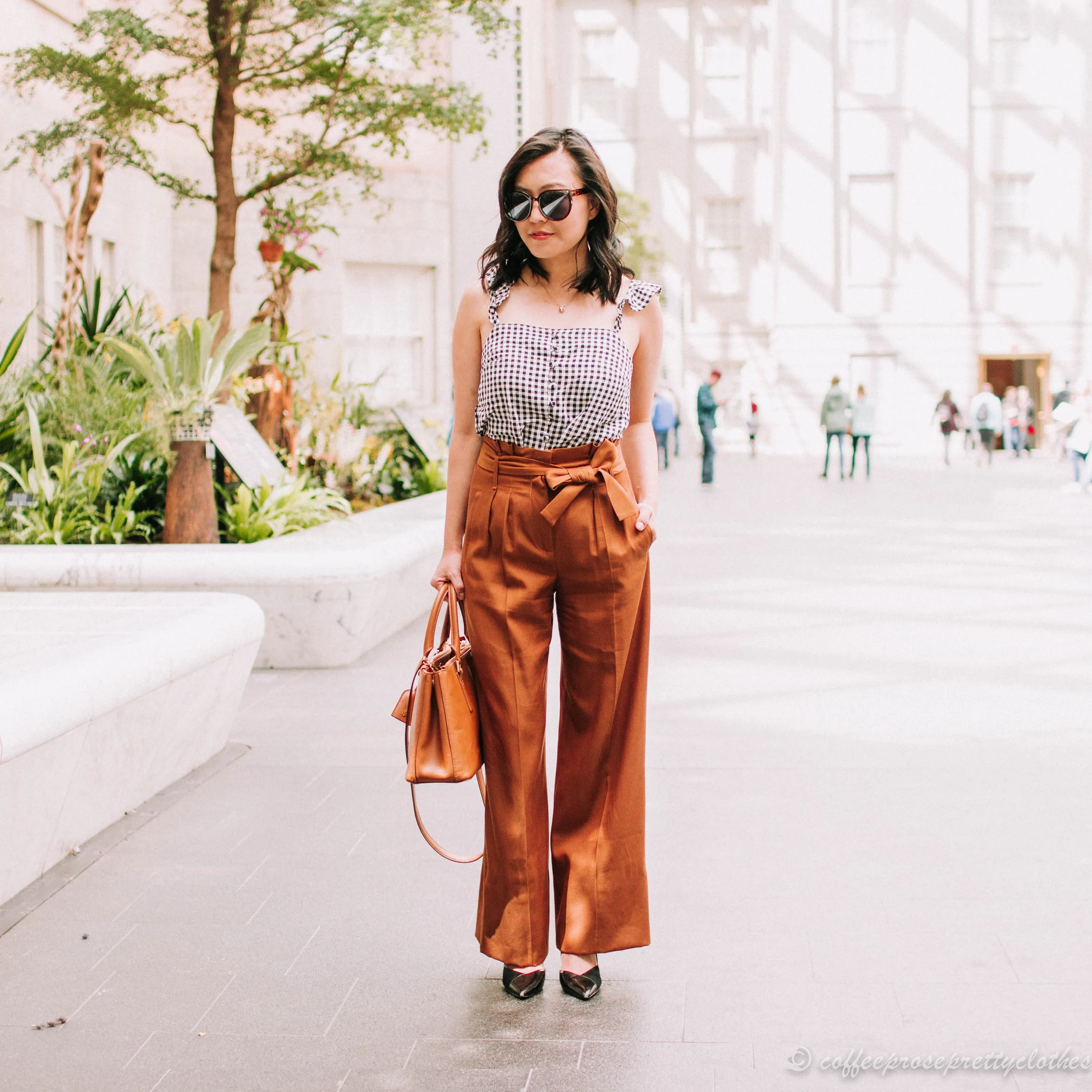 Sézane Arthur Pants and Gingham Tank