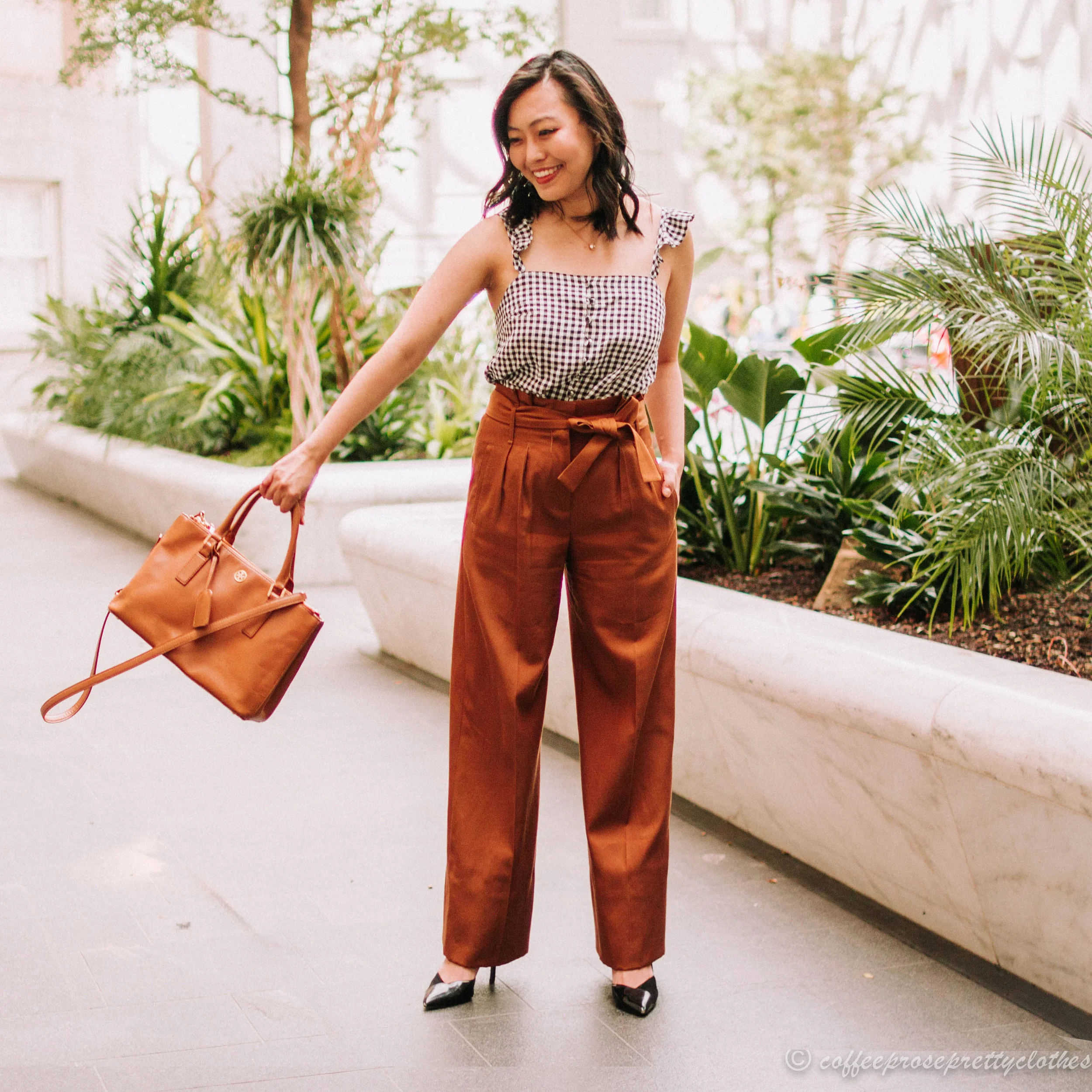 Sézane Arthur Pants and Gingham Tank