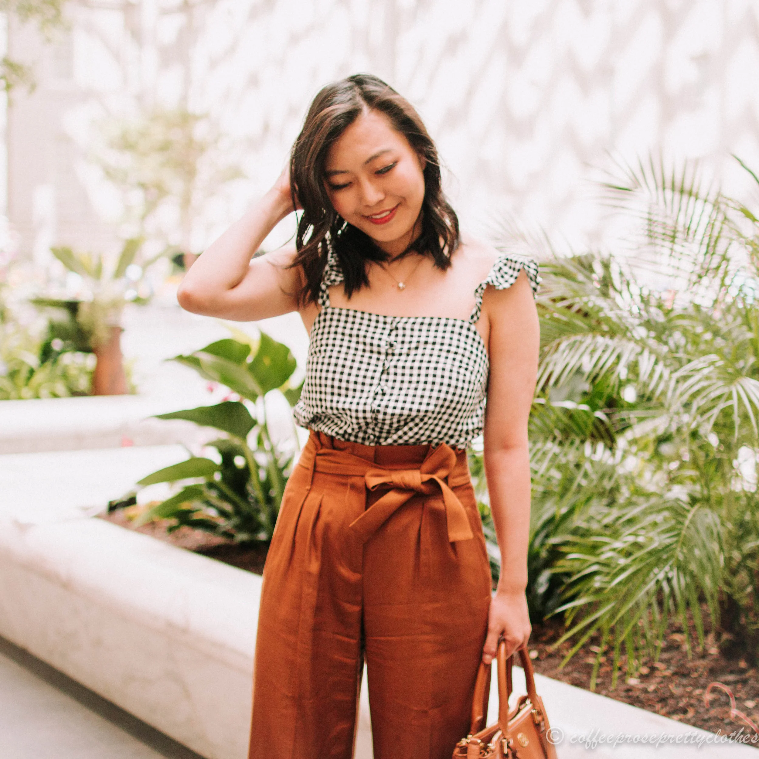 Sézane Arthur Pants and Gingham Tank