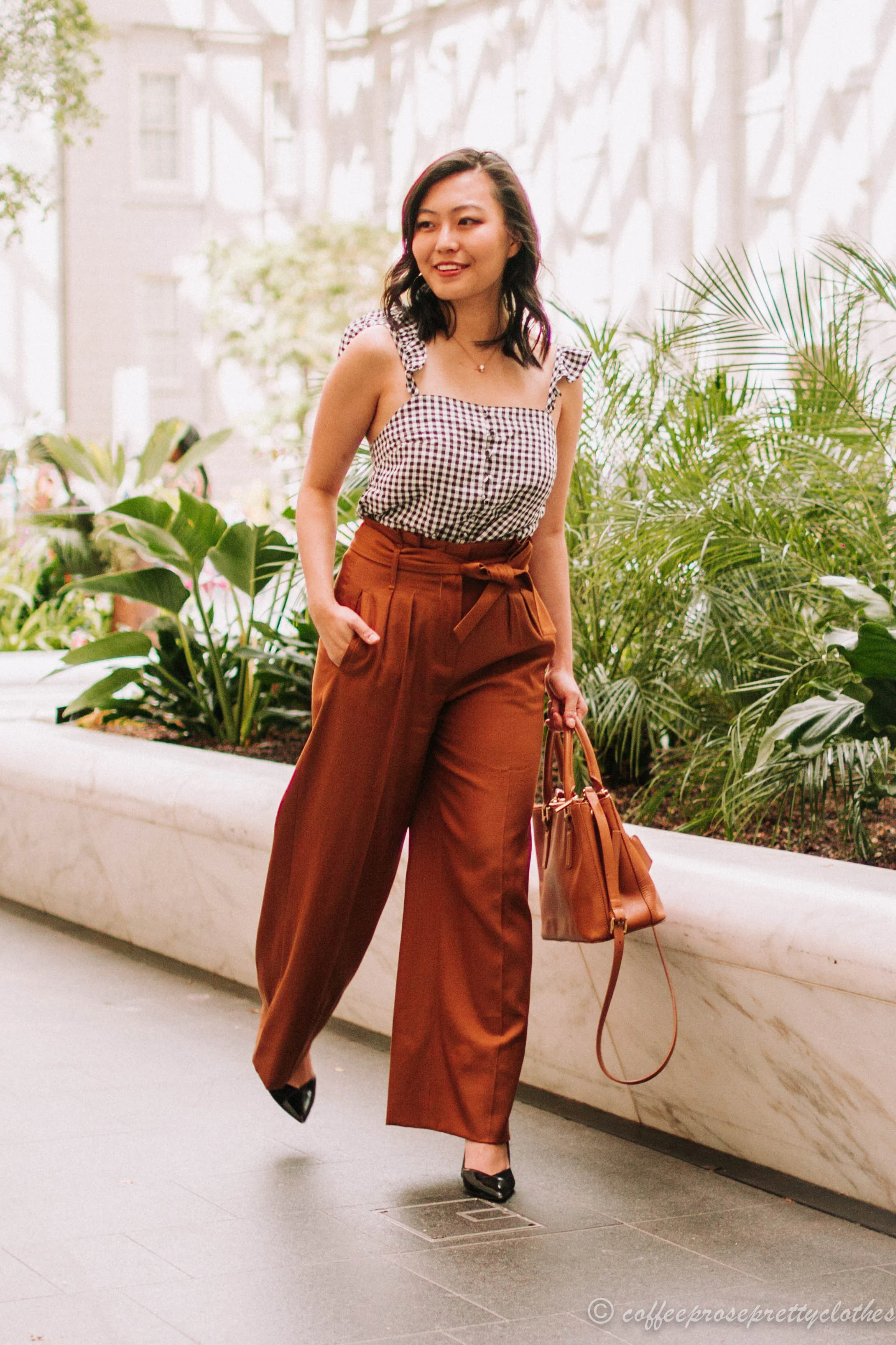 Sézane Arthur Pants and Gingham Tank