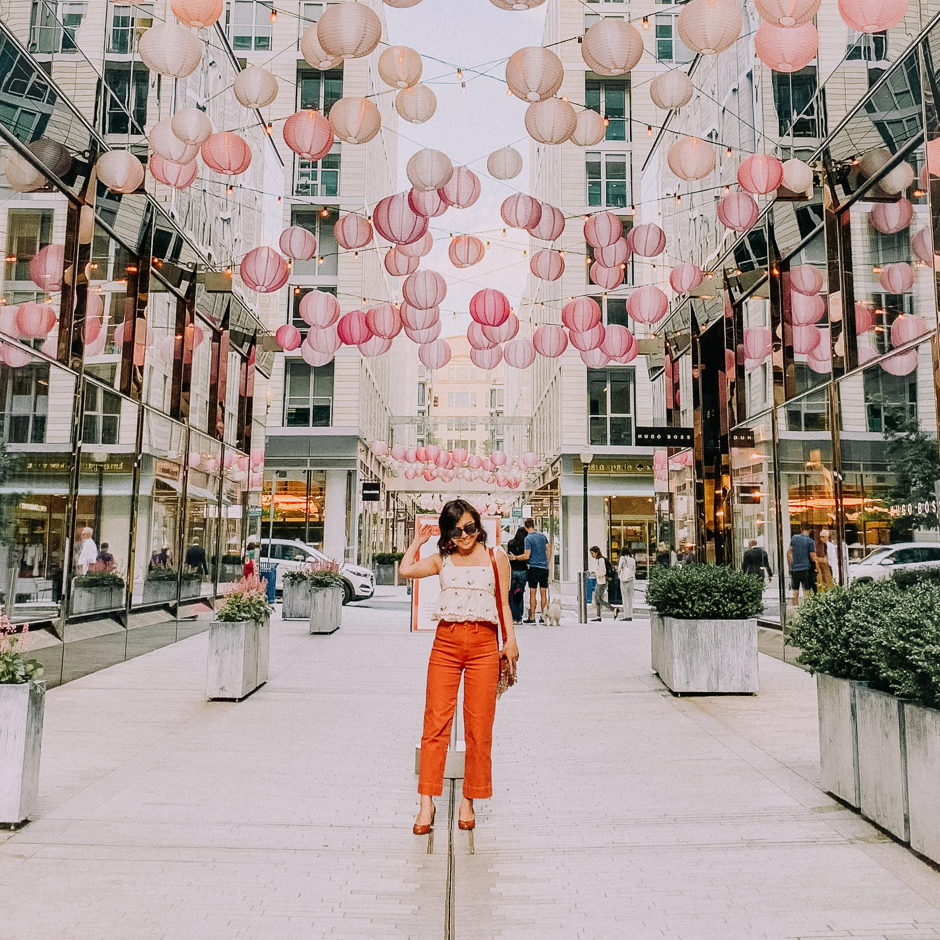 Embroidered Tank and Wide Leg Cropped Jeans