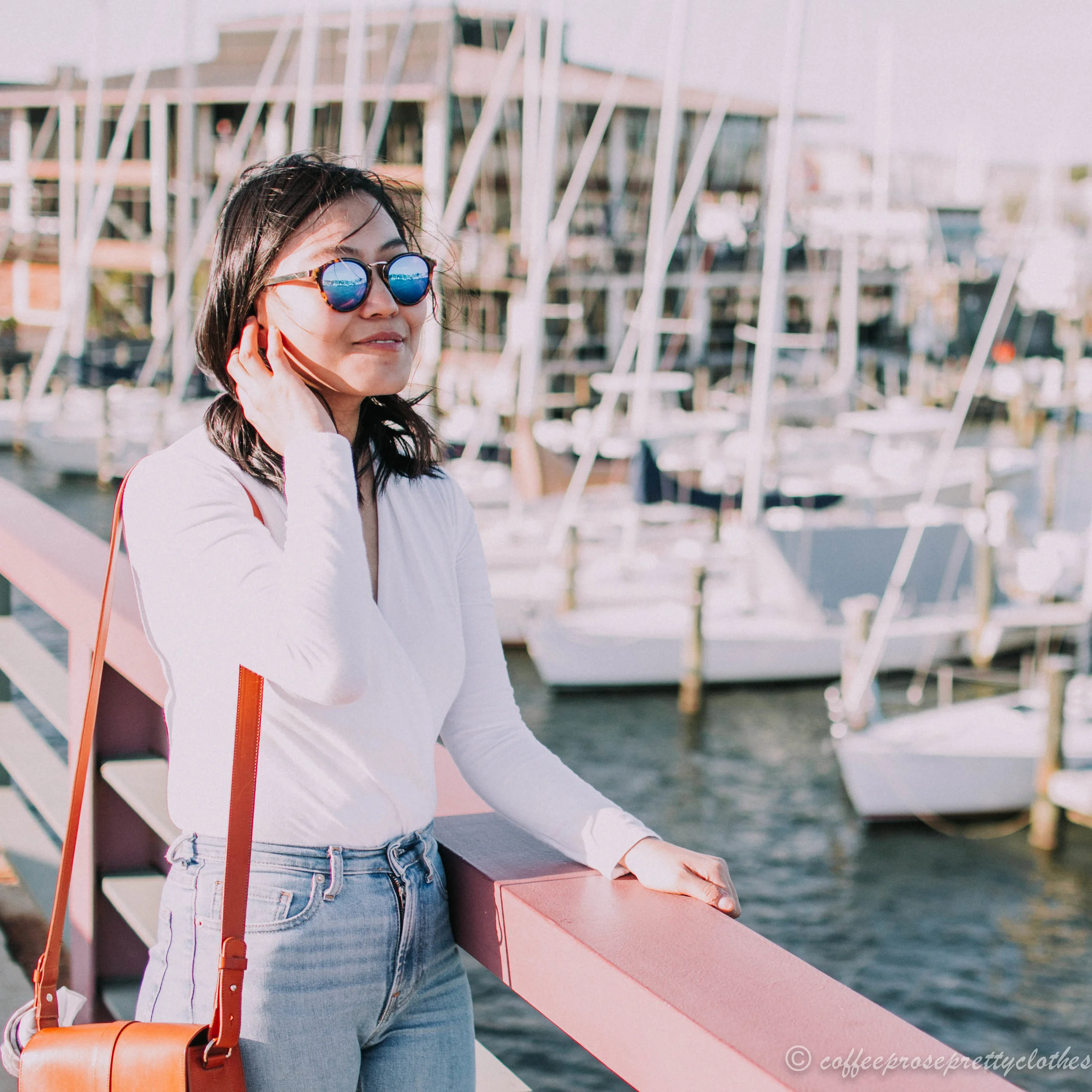 Wrap Bodysuit and High Waisted Jeans