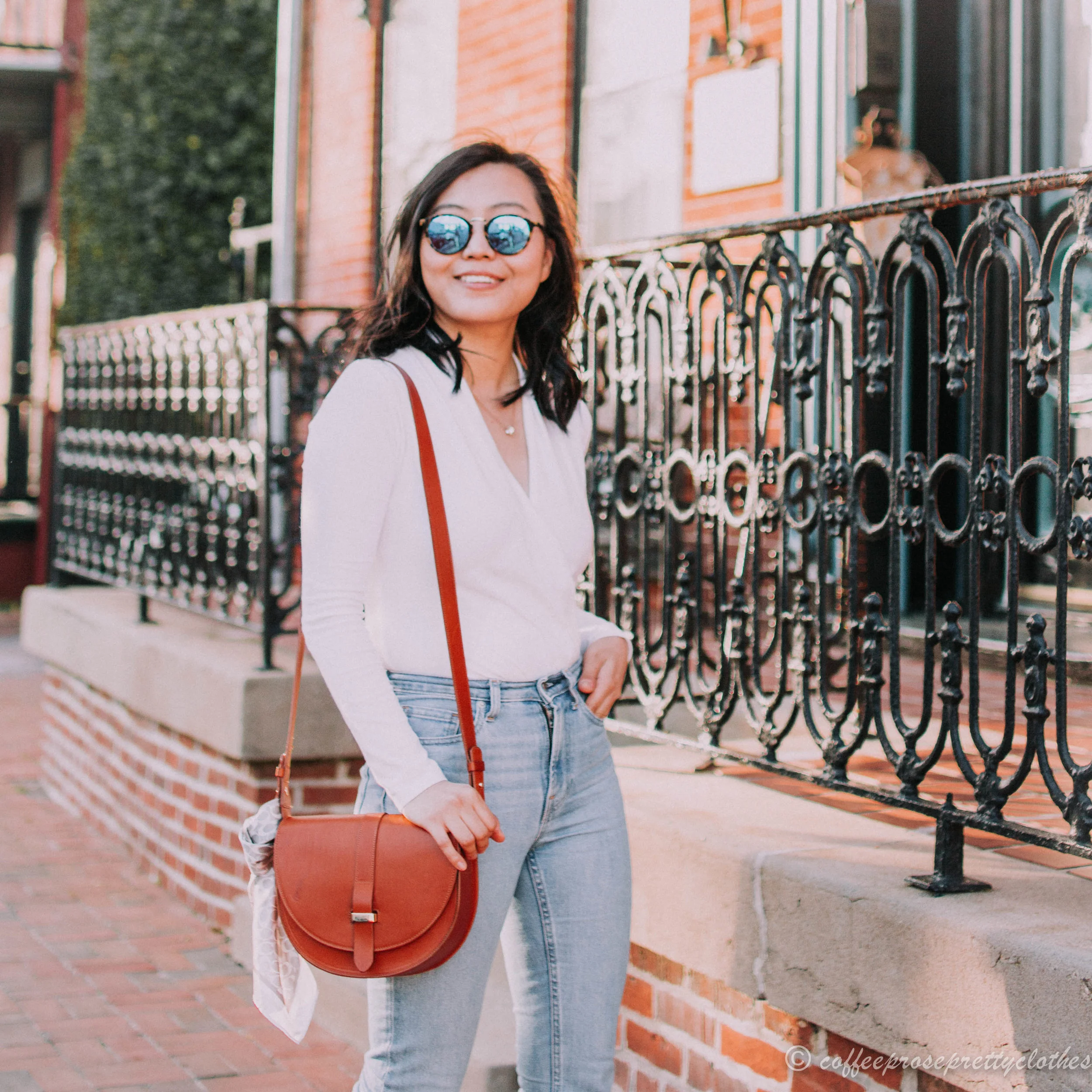 Wrap Bodysuit and High Waisted Jeans