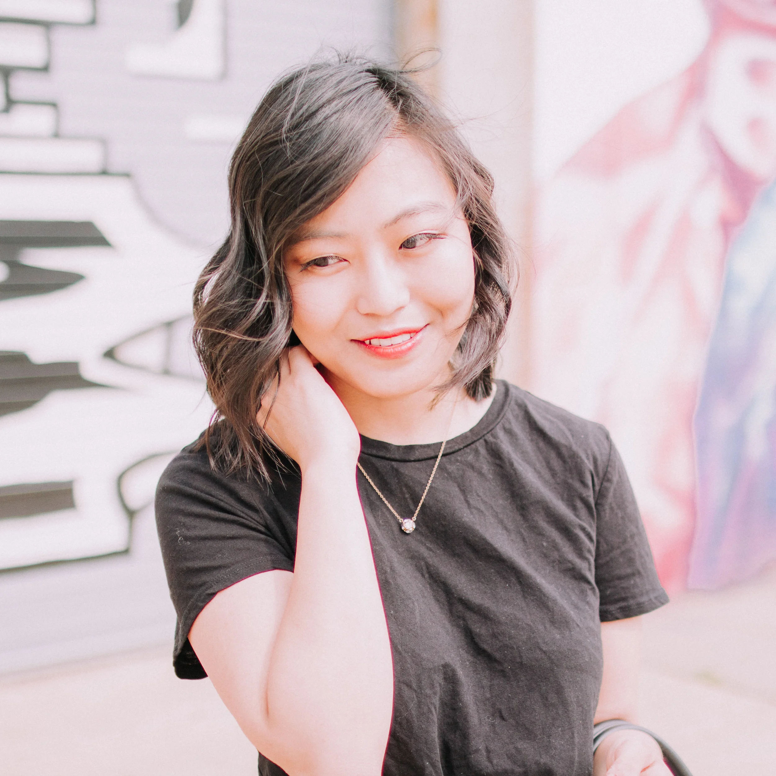 Cropped Tee and Checked Midi Skirt