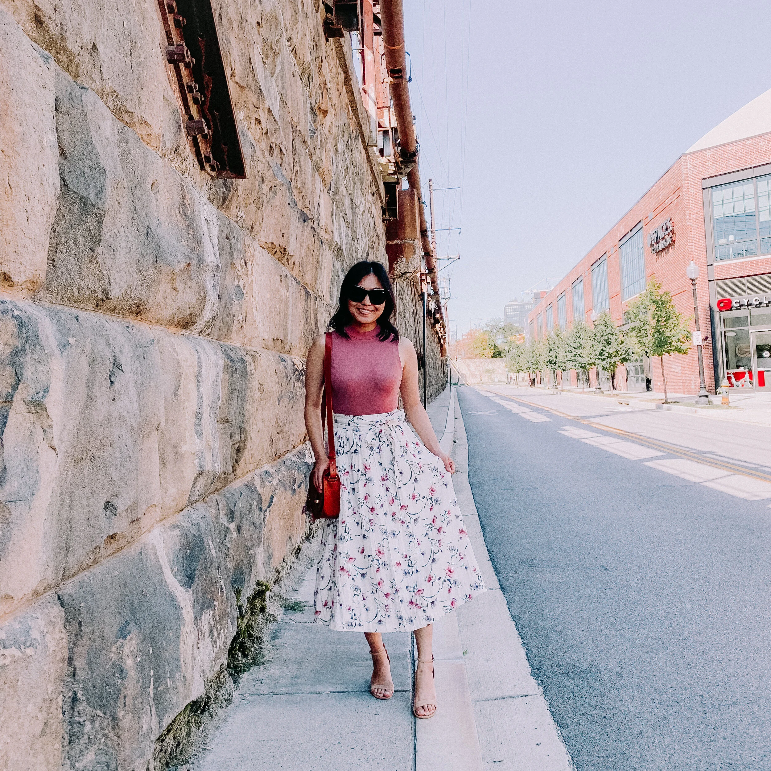 Floral Skirt and Mockneck Bodysuit