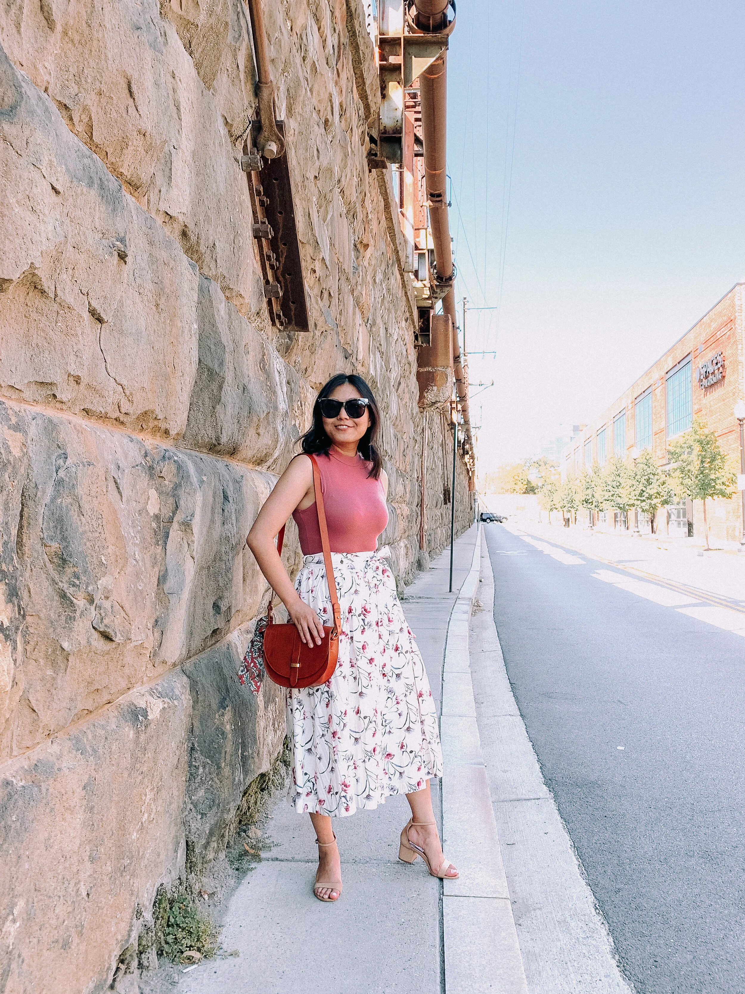 Floral Skirt and Mockneck Bodysuit