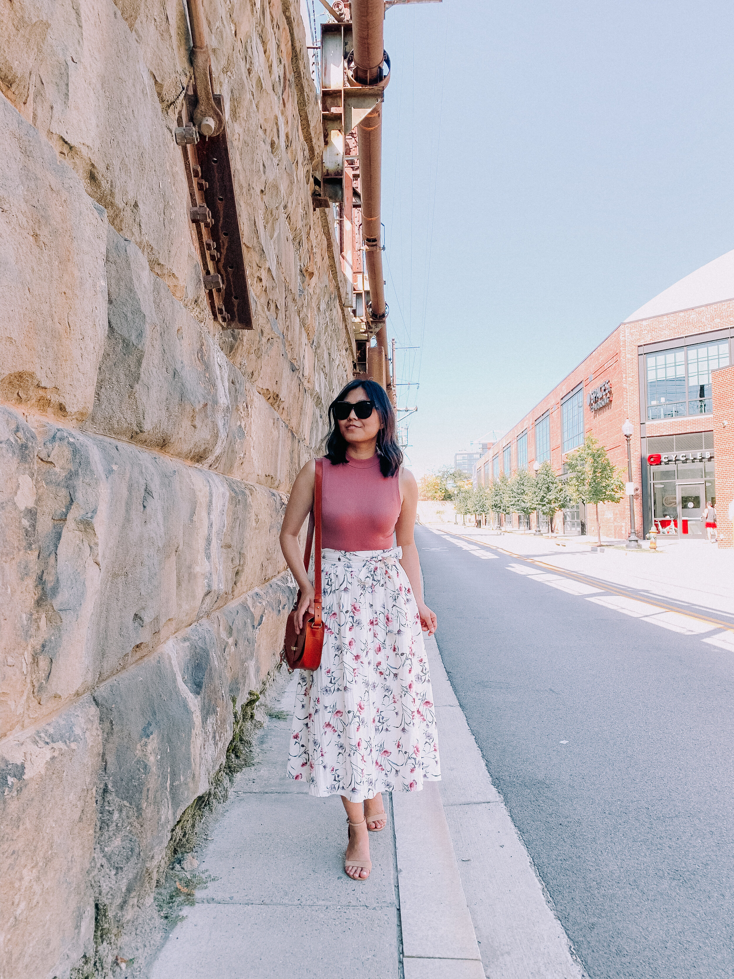 Floral Skirt and Mockneck Bodysuit