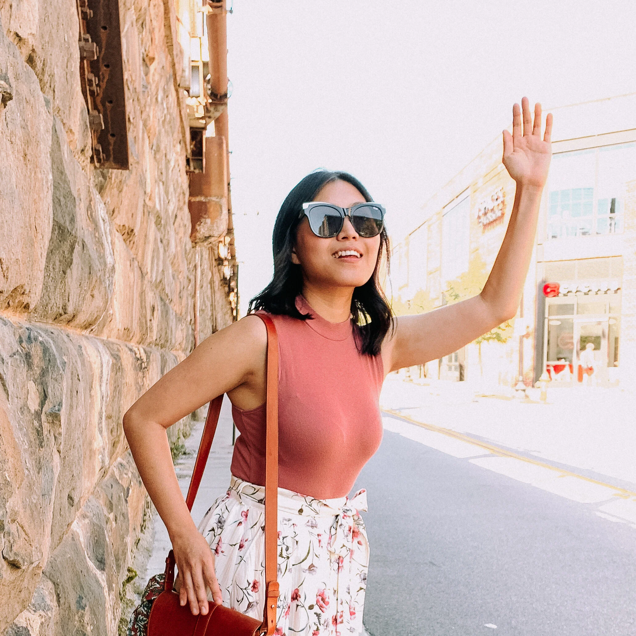 Floral Skirt and Mockneck Bodysuit