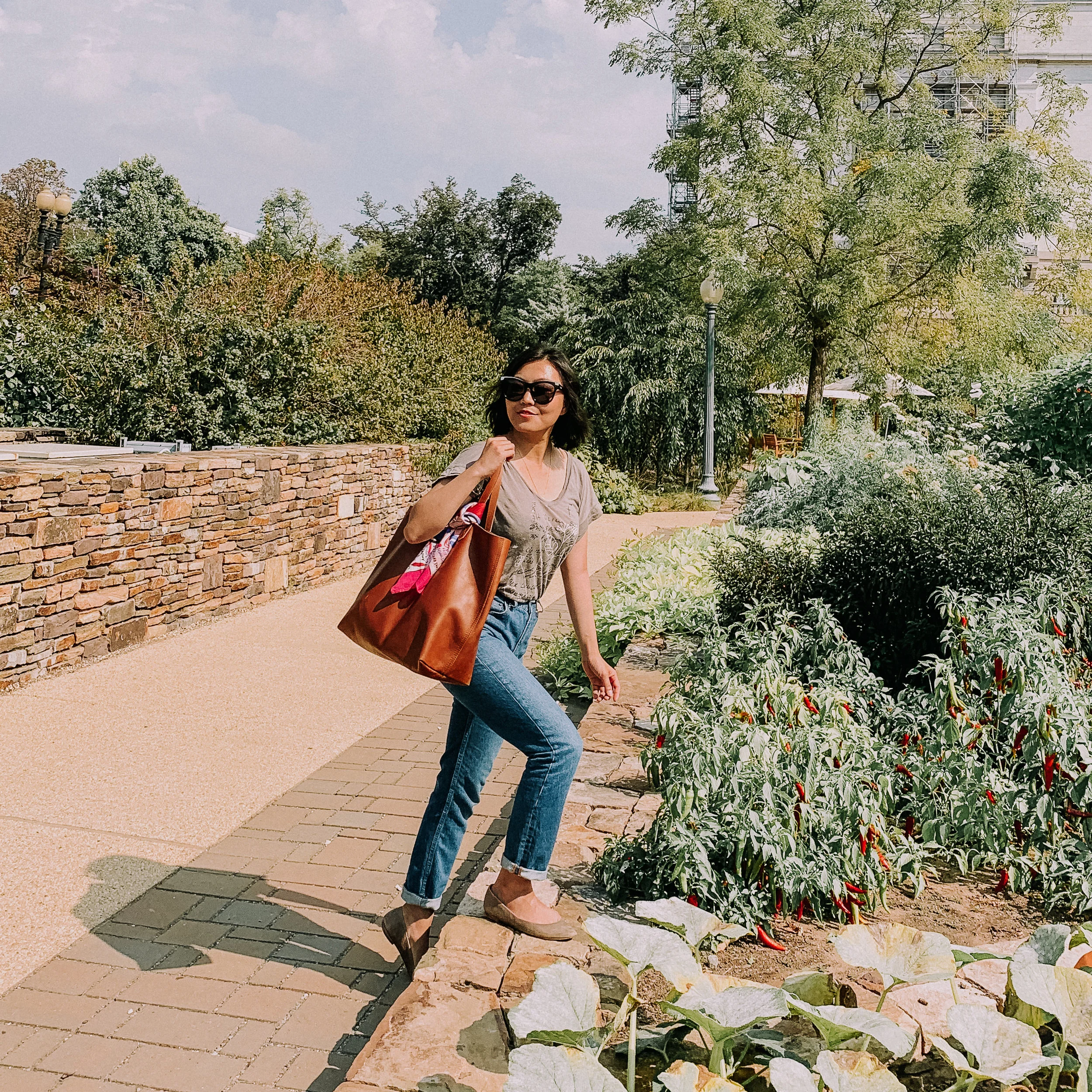 Loose Tee and Straight Leg Jeans