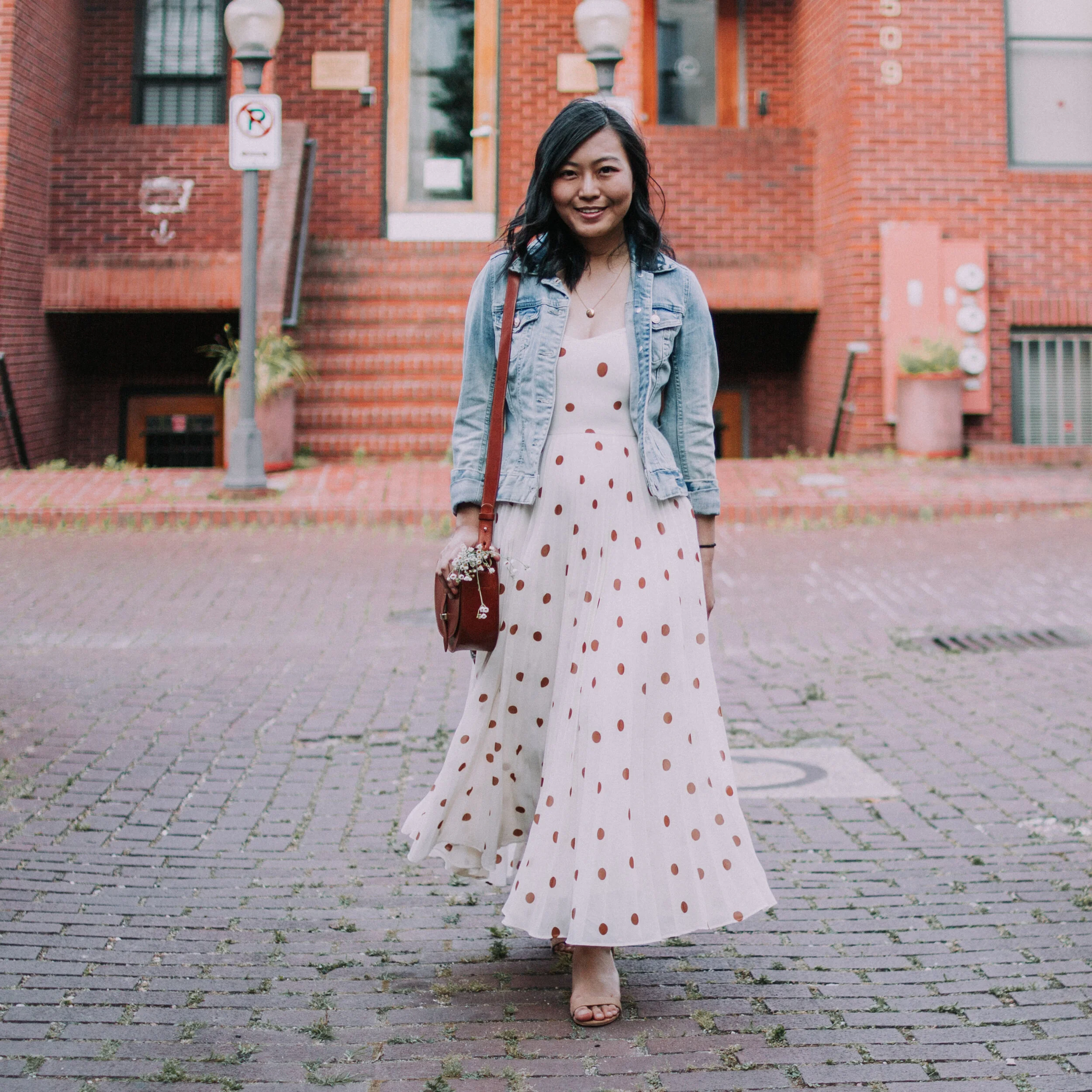 Those Summer Nights Sezane Nissa Dress And Denim Jacket Coffee Prose And Pretty Clothes