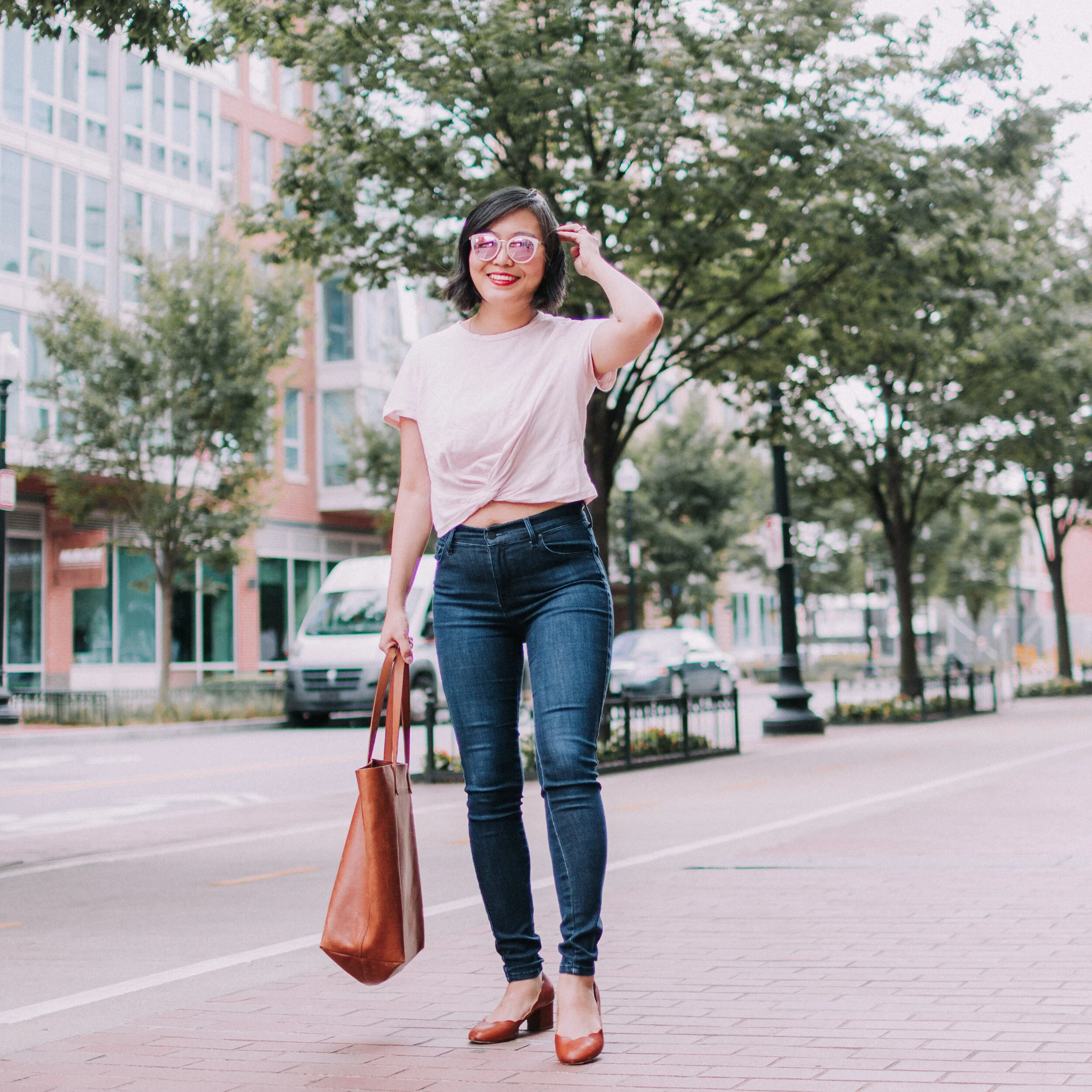 Even More Disposables to Ditch | Blush Crop Top and High Waisted Jeans