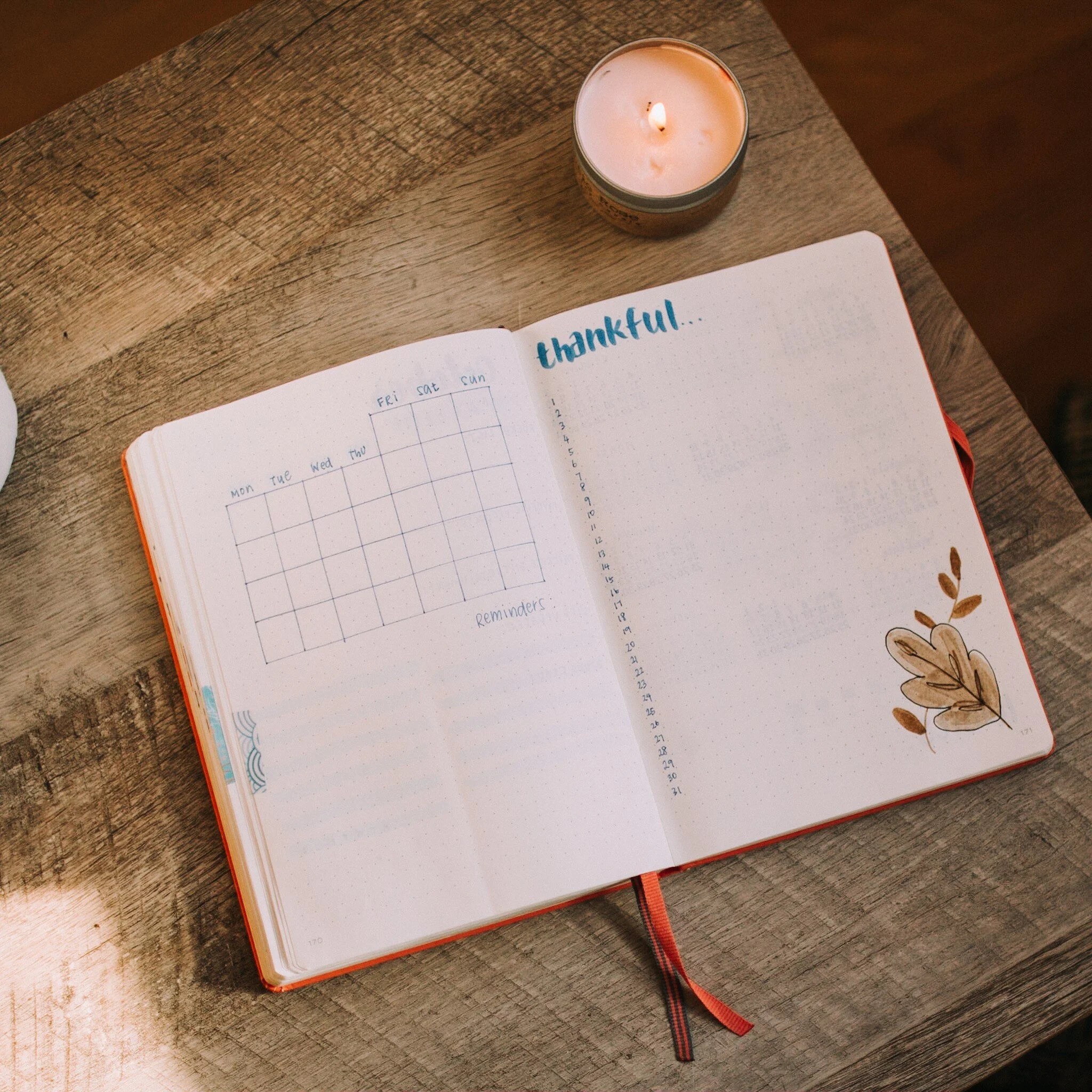 October Bullet Journal Autumn Tea Party theme calendar.jpg