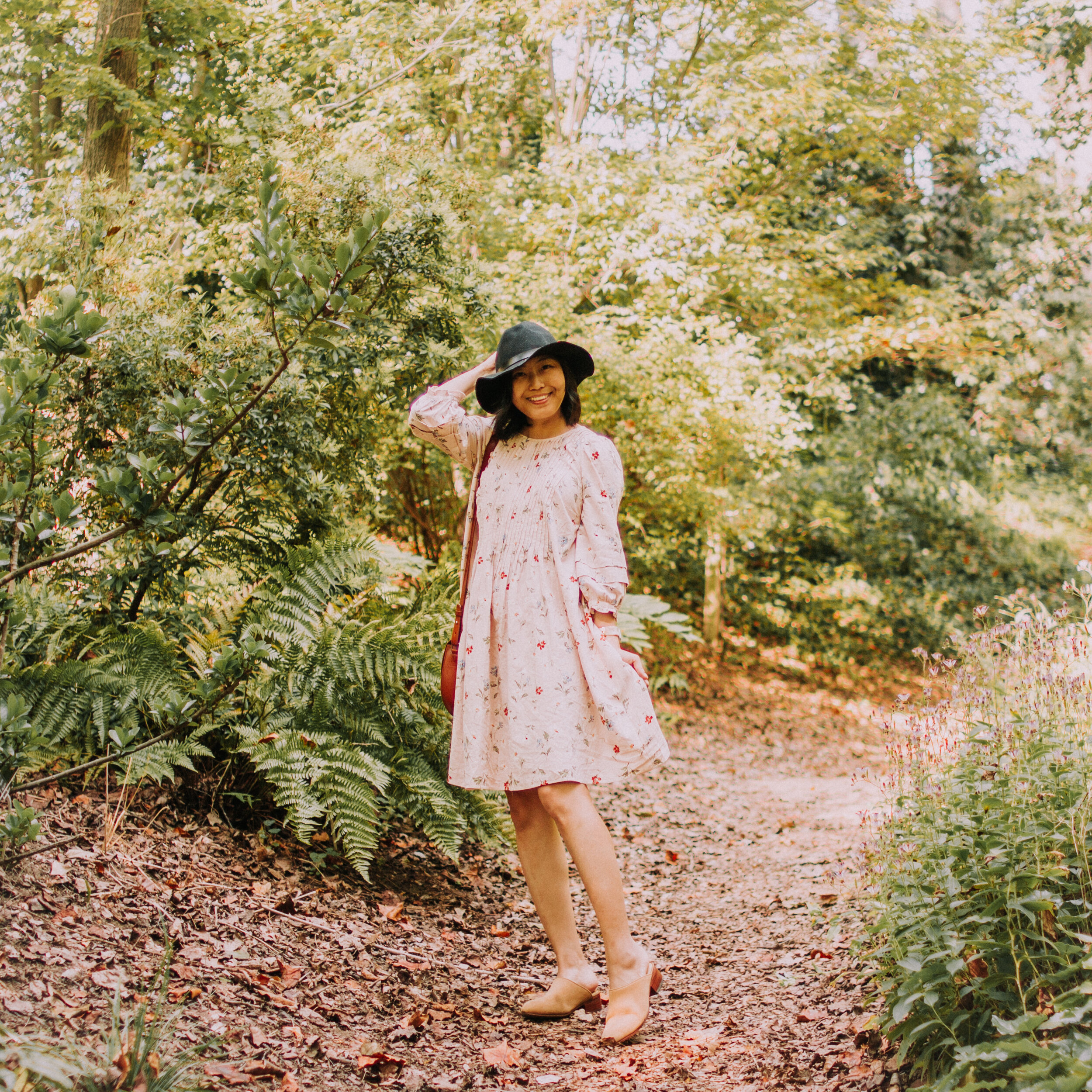 Floral Dress and Nisolo Mariella Mules