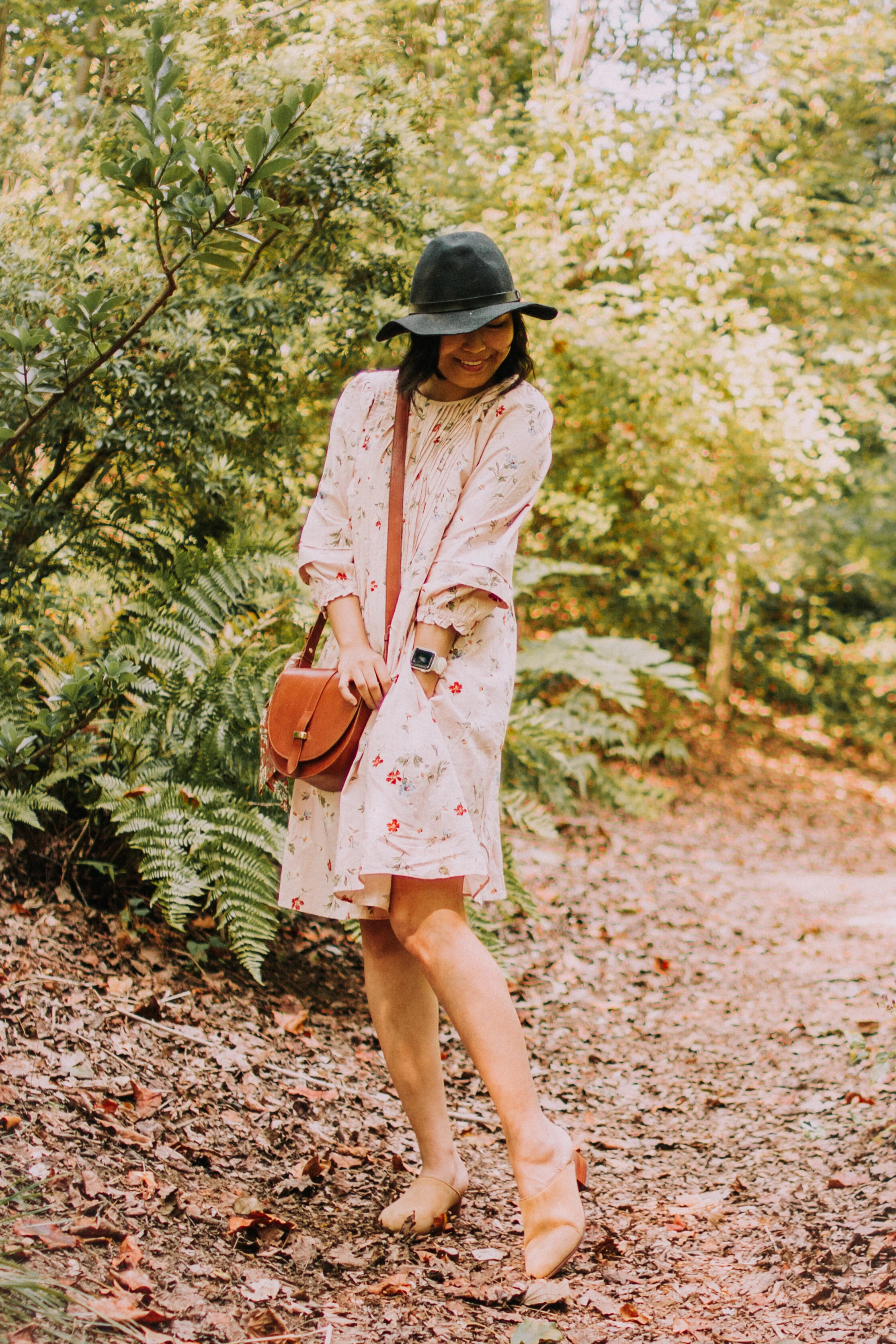 Floral Dress and Nisolo Mariella Mules