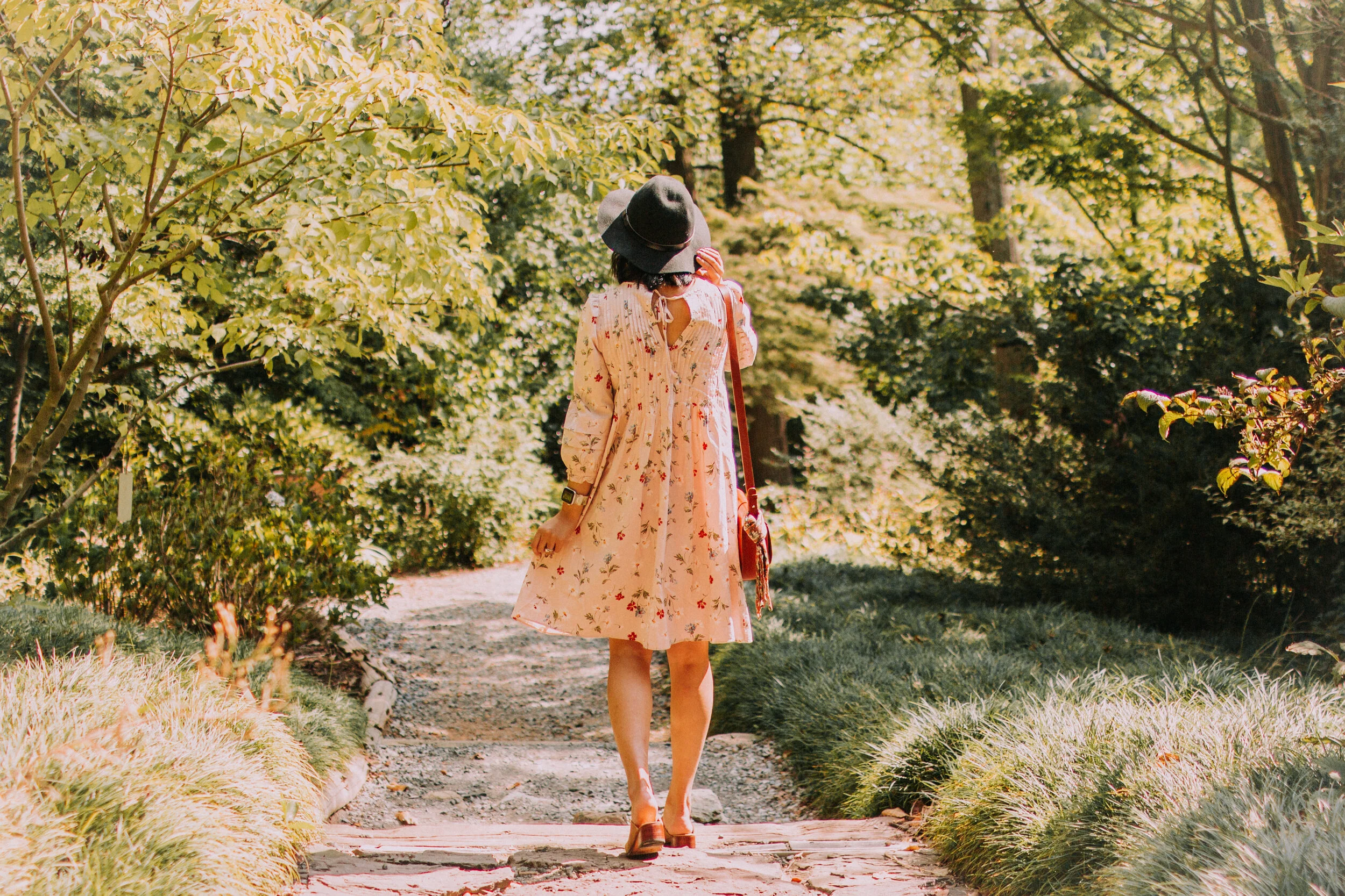 Floral Dress and Nisolo Mariella Mules