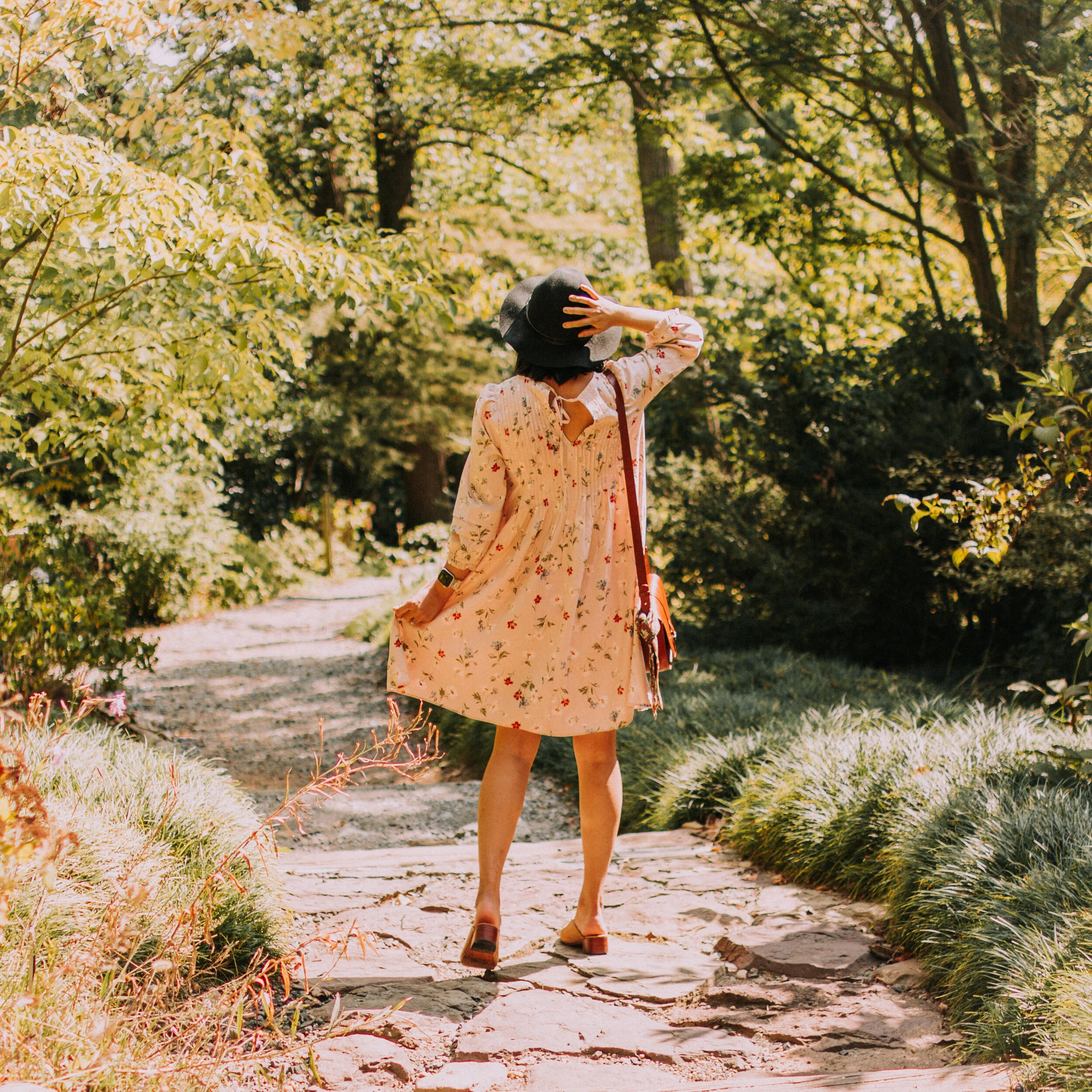 Floral Dress and Nisolo Mariella Mules