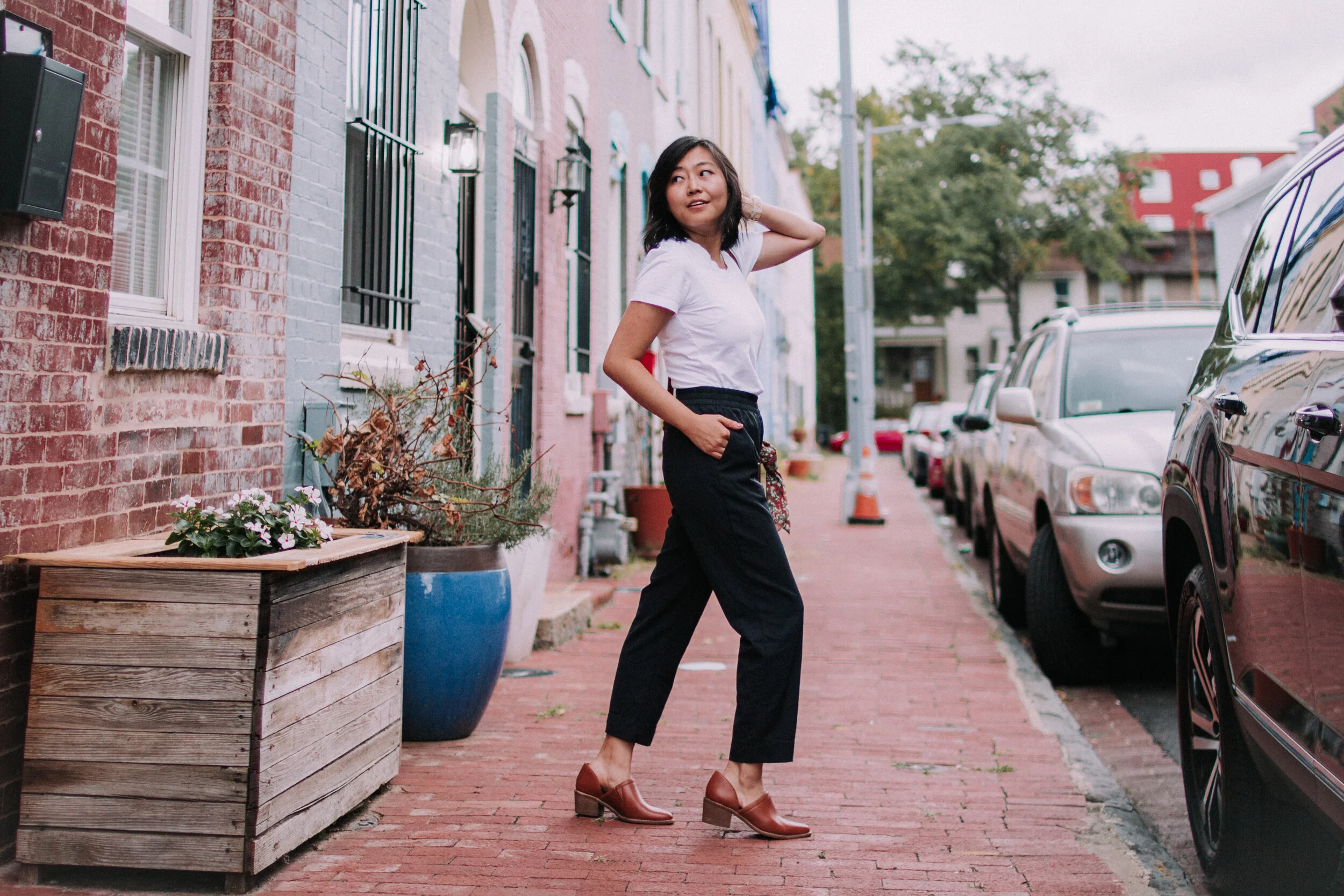 Plain White Tee and Easy Pants