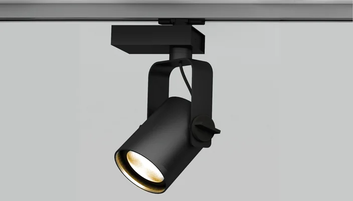 Installation of spotlights on electrified rails in living room and kitchen