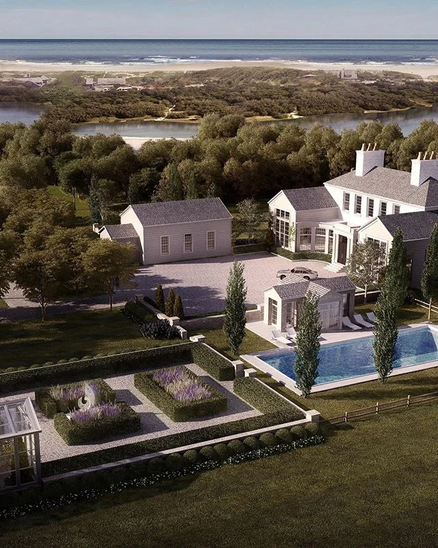 The Chauncey Peninsula, East Hampton, overlooking Georgica Pond, with views to the Atlantic Ocean. One of the most coveted properties in the Hamptons.