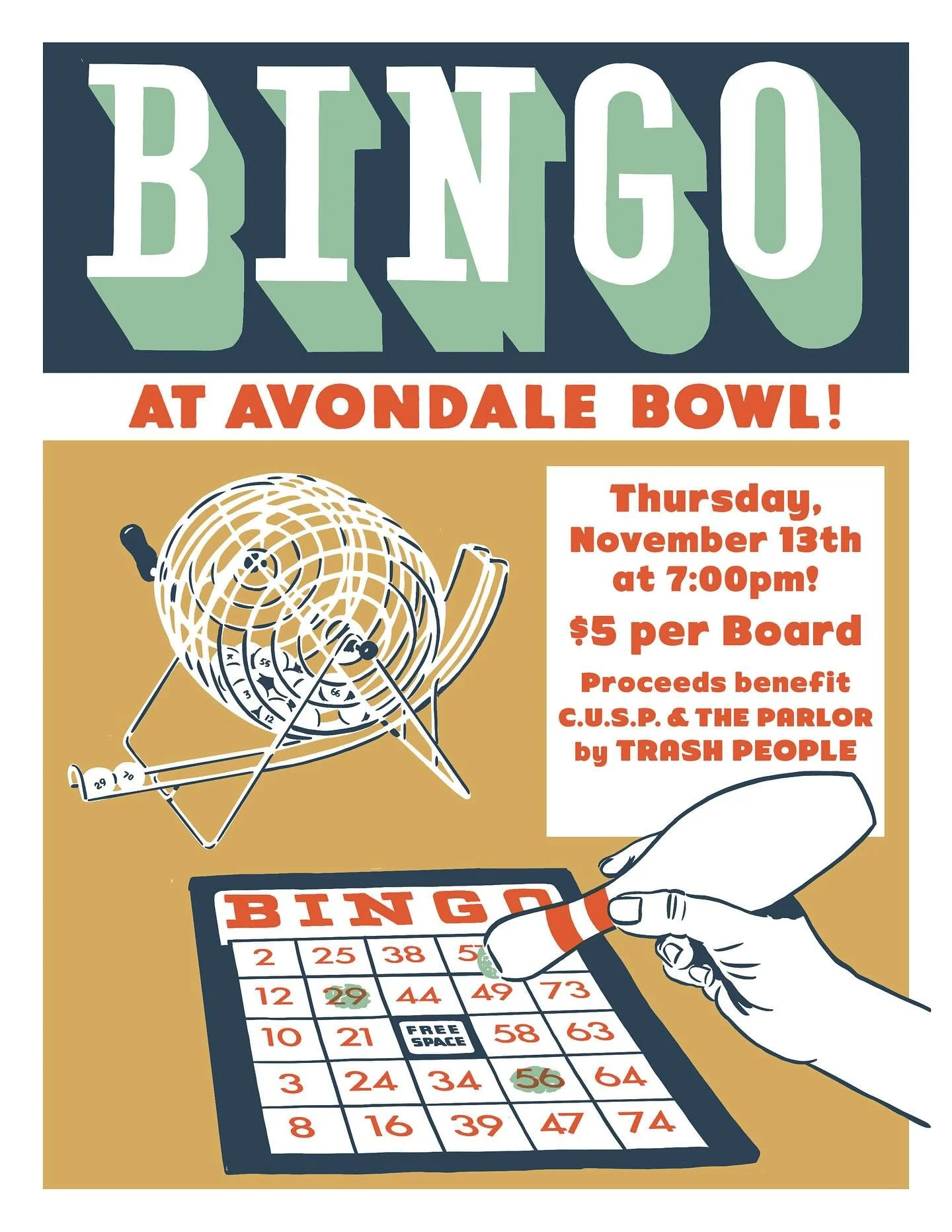 TOMORROW NIGHT! B-I-N-G-O benefitting @cuspchicago &amp; @theparlorchicago by @trashpeopleoflogansquare! Hosted by @teeeenabeeeee! Prizes abound, frozen White Russians on special, and YOU. THURSDAY BABY.
-
#bingo
#bingonight
#thursday
#thursdays
#whi
