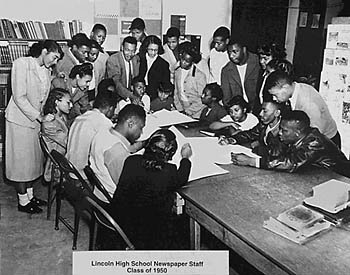 Lincoln High 1950 Newspaper staff.jpg