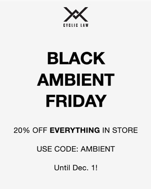 Valid on our Website &amp; Bandcamp!

#cycliclaw #darkambient #blackambient #ambient