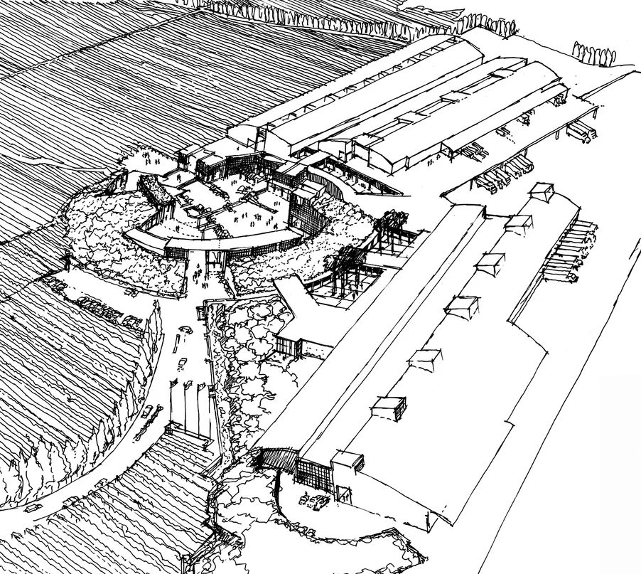 Robert Mondavi Caliterra Winery Overhead Sketch