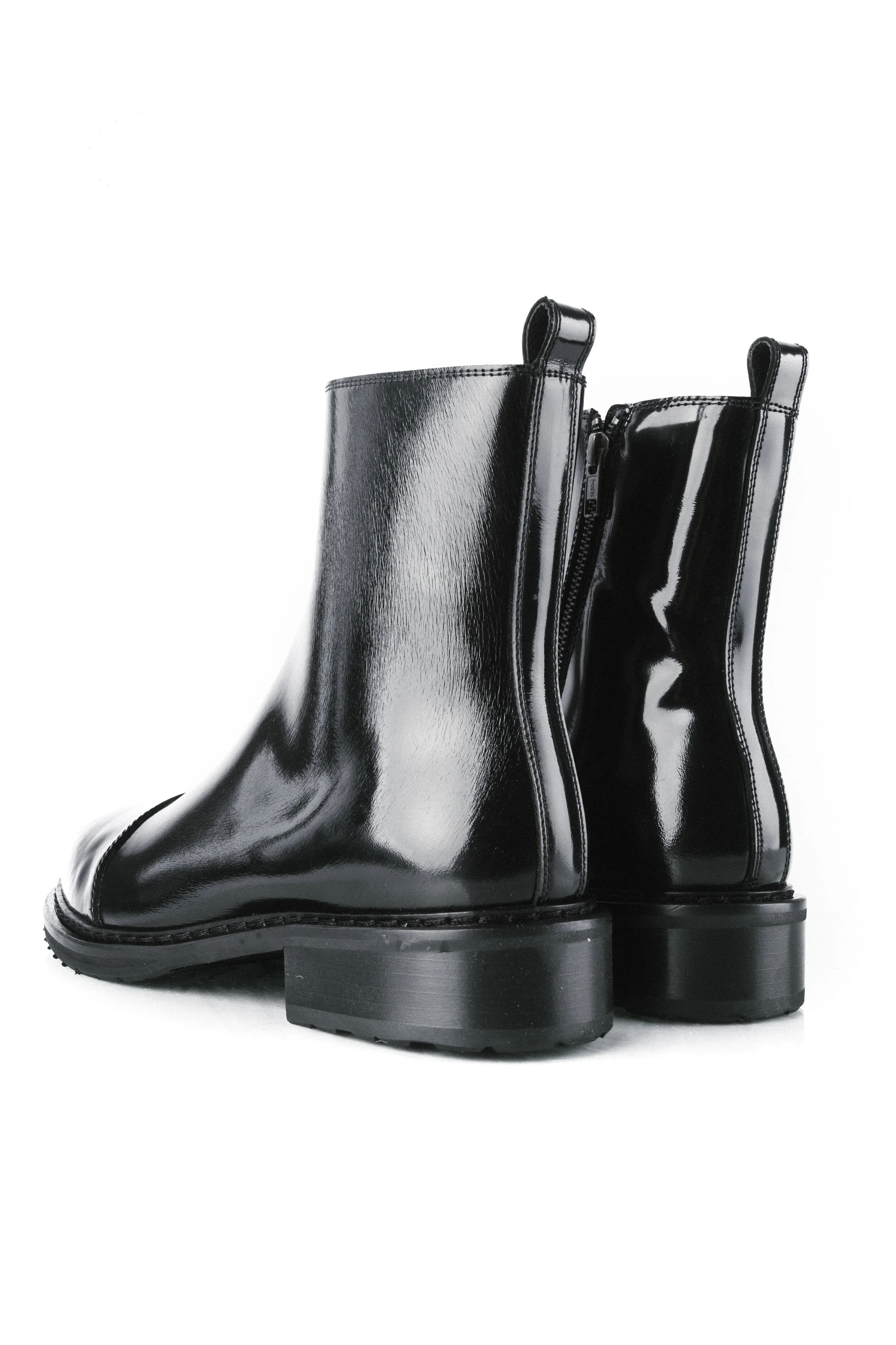 Ann Demeulemeester Patent Zip Boots 