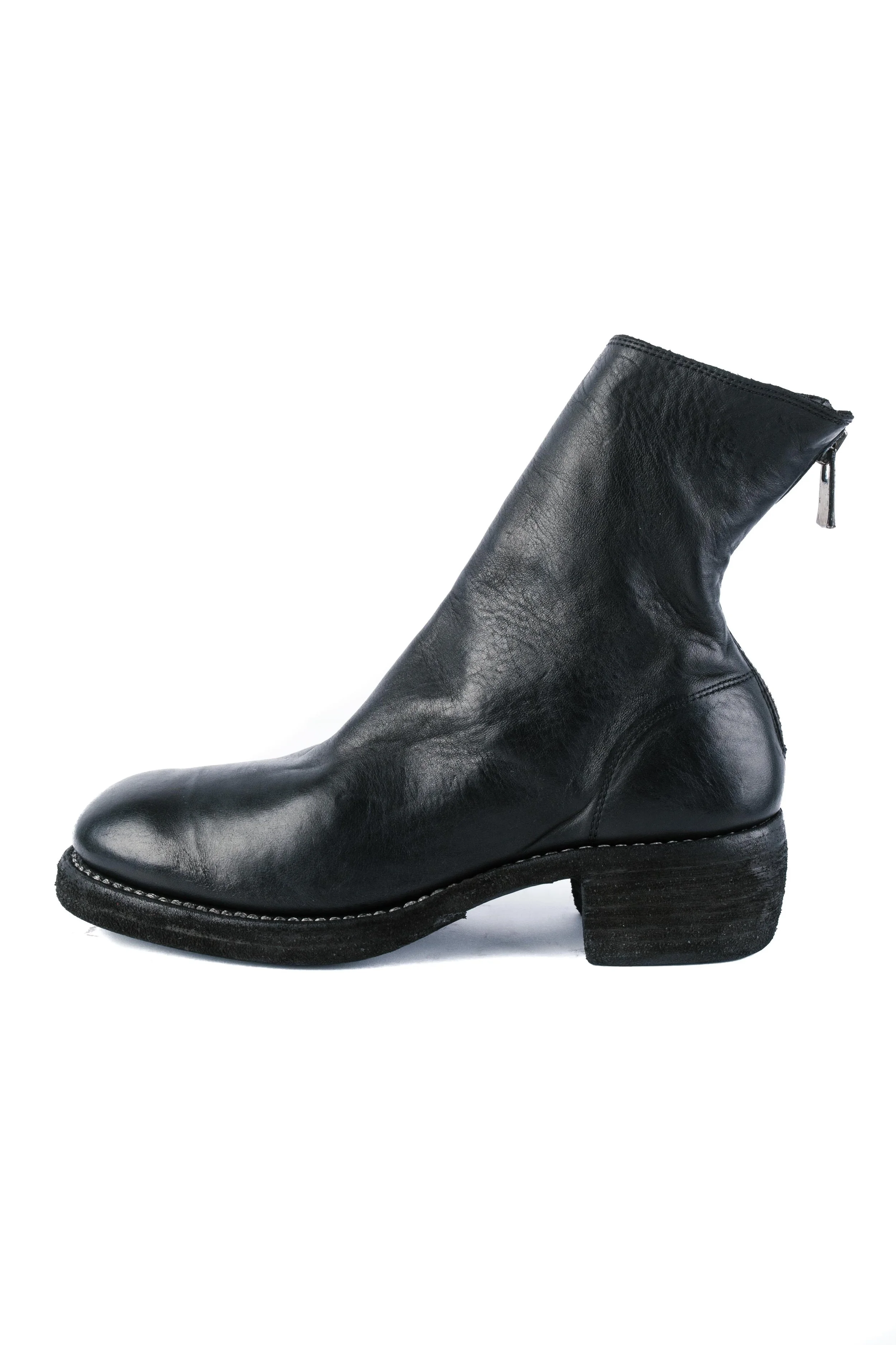 Guidi Leather Back Zip Top Ankle Boots